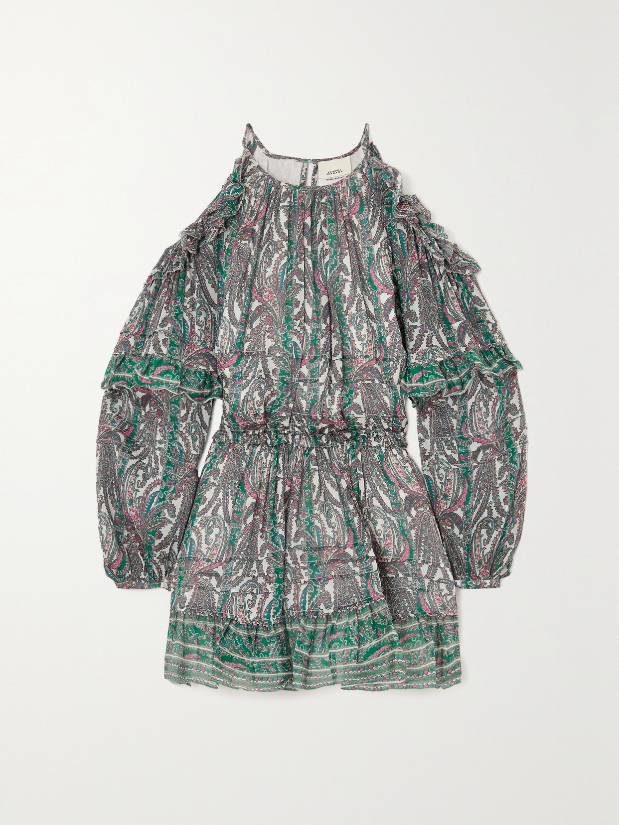 ISABEL MARANT GABINIA PAISLEY-PRINT COTTON AND SILK-BLEND CREPON MINI DRESS