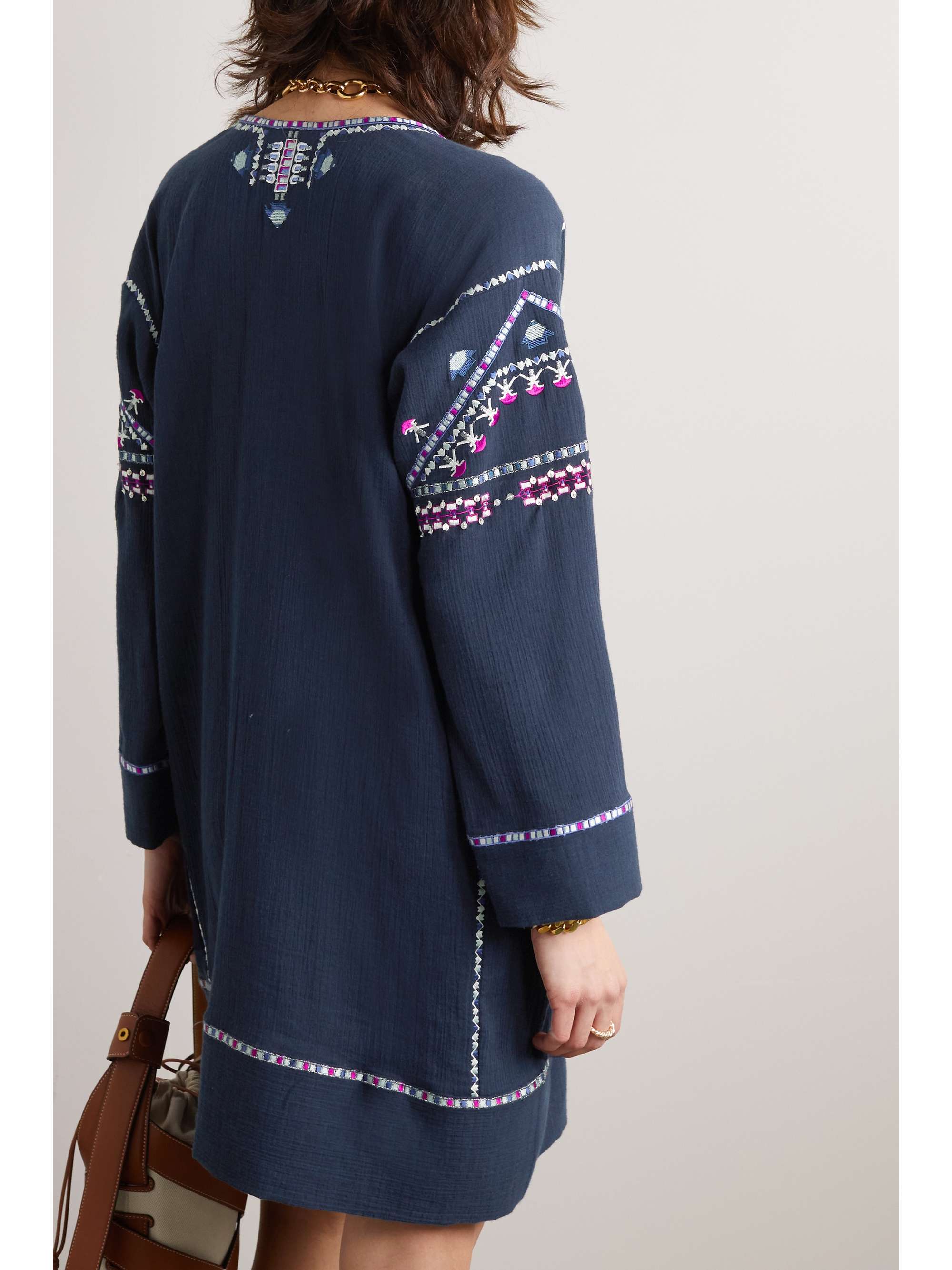 ISABEL MARANT Chemsi sequin-embellished embroidered cotton mini dress