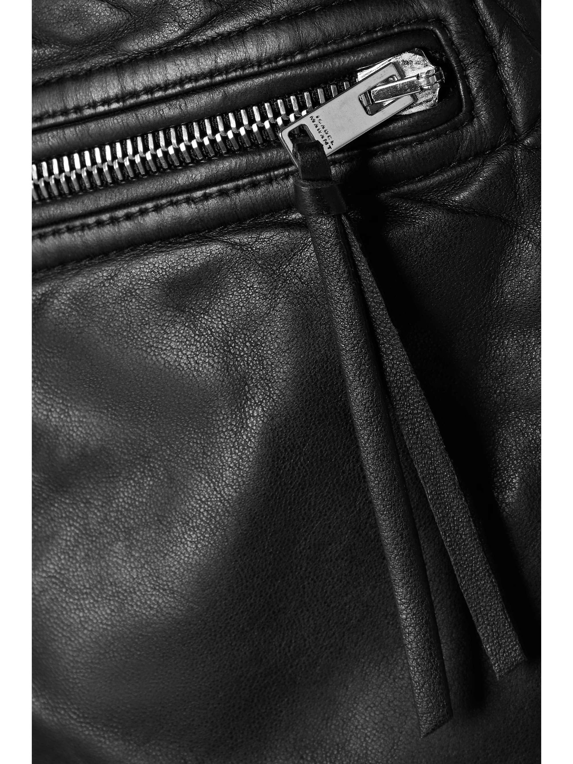 ISABEL MARANT Ciane cropped tie-detailed leather slim-leg pants