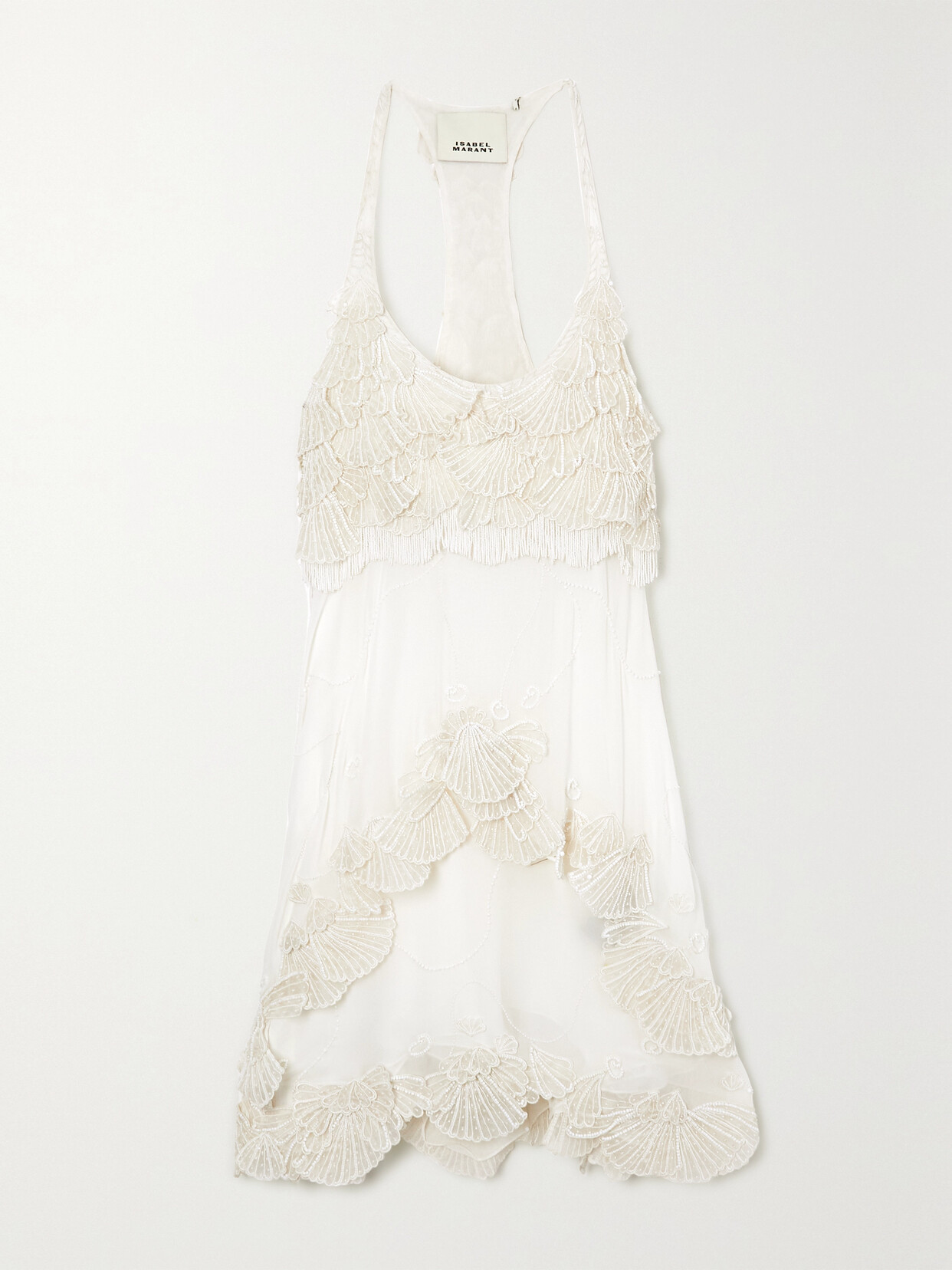 Isabel Marant - Ruffled Bead-embellished Silk-chiffon Dress - Ecru