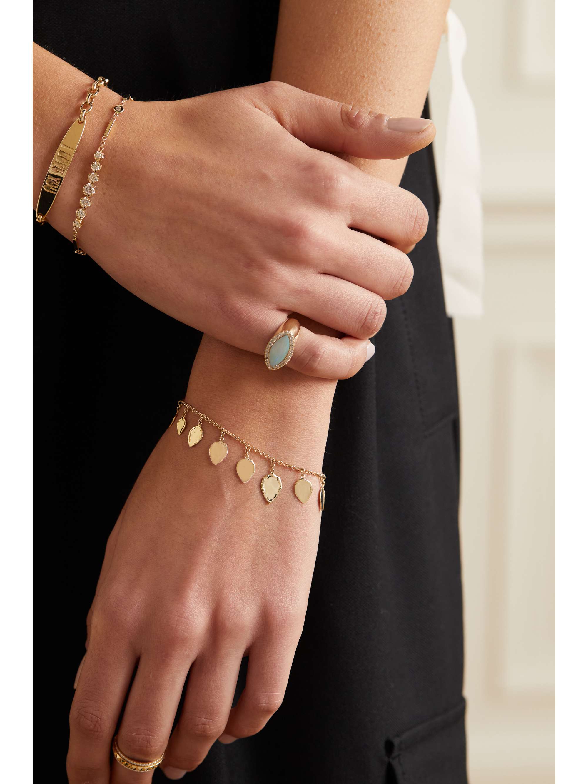 JACQUIE AICHE Shaker 14-karat gold bracelet