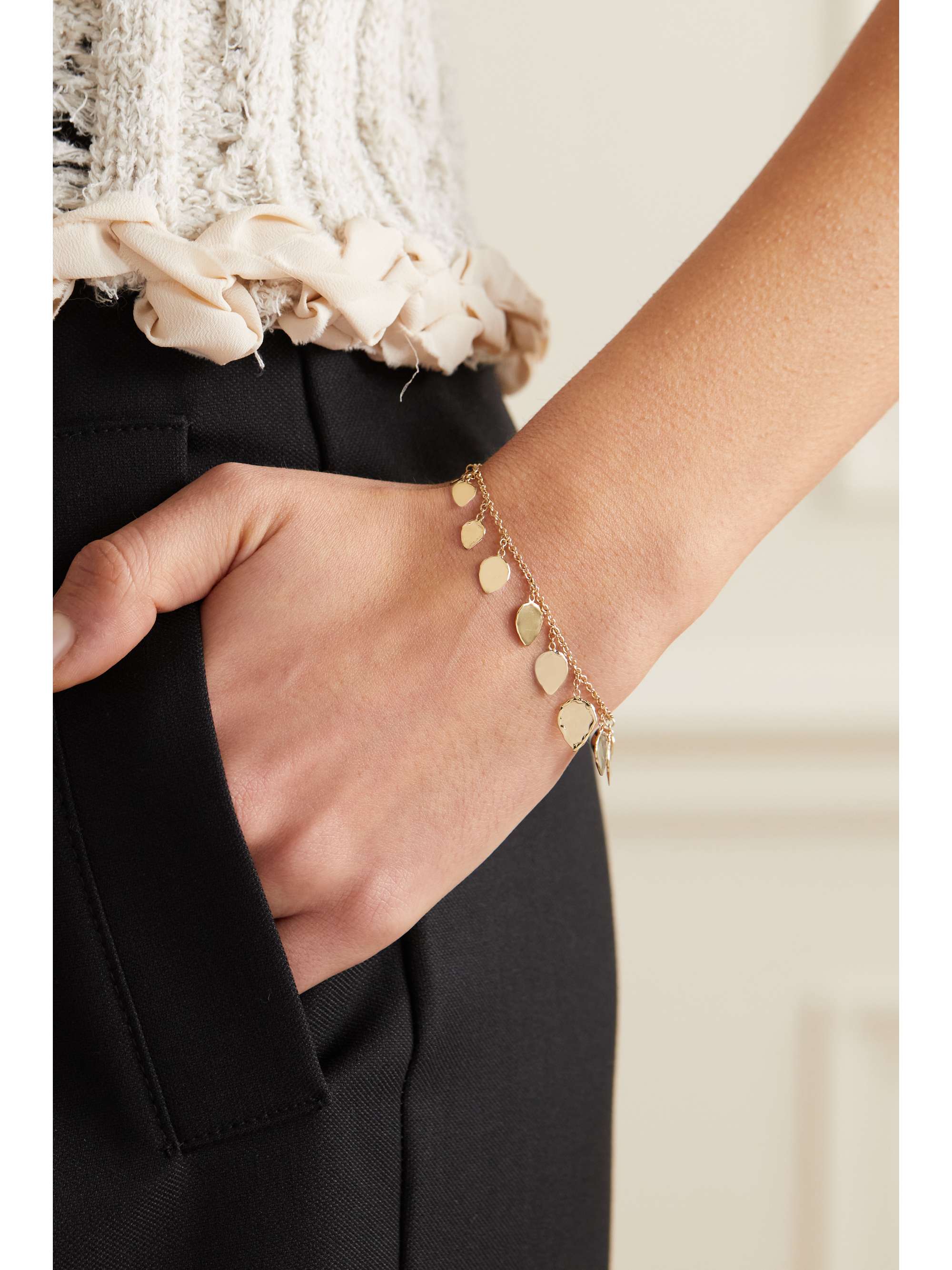 JACQUIE AICHE Shaker 14-karat gold bracelet