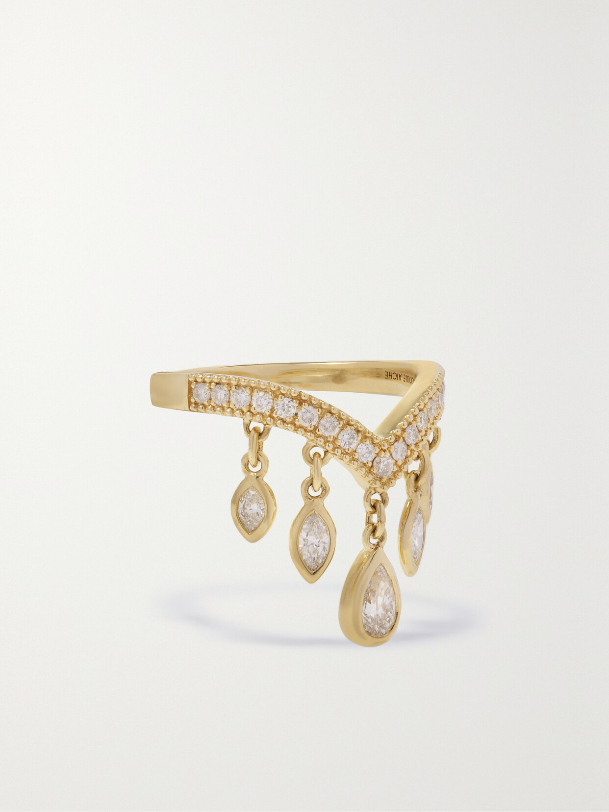 Jacquie Aiche - Teardrop 14-karat Gold Diamond Ring - 5