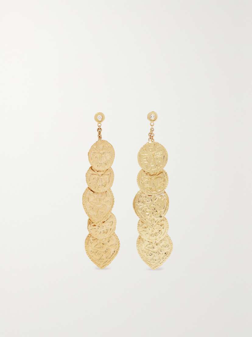 Jacquie Aiche Antique Coin 14-karat  Diamond Earrings