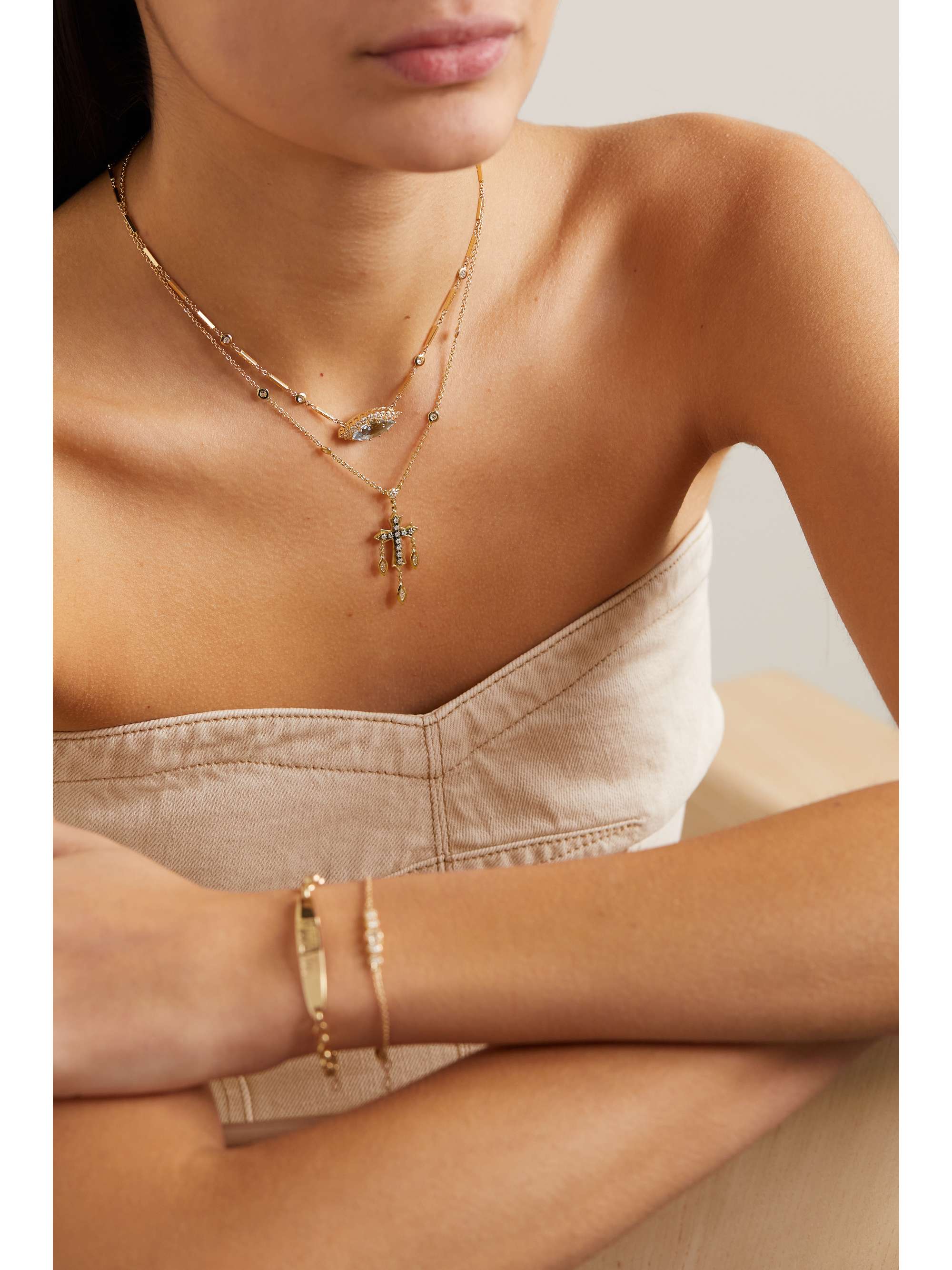 JACQUIE AICHE Sophia 14K 黄金钻石项链