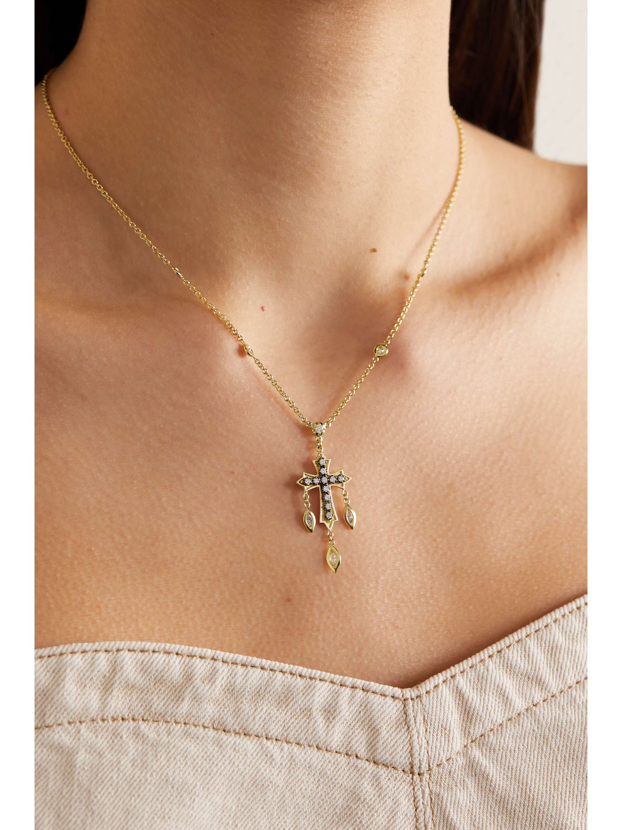 JACQUIE AICHE Sophia 14K 黄金钻石项链