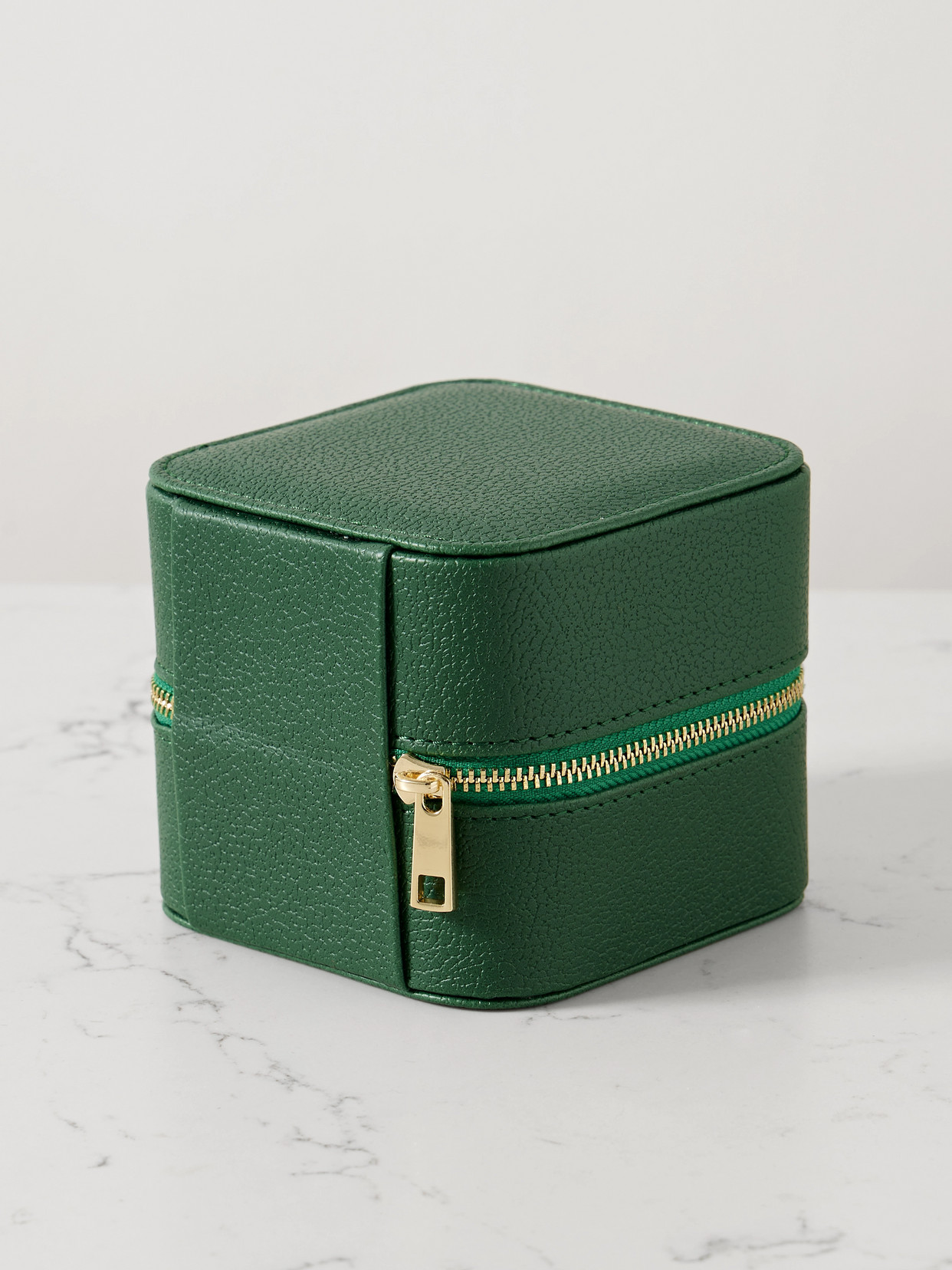 Shop Mateo Vegan Leather Jewelry Case In Green