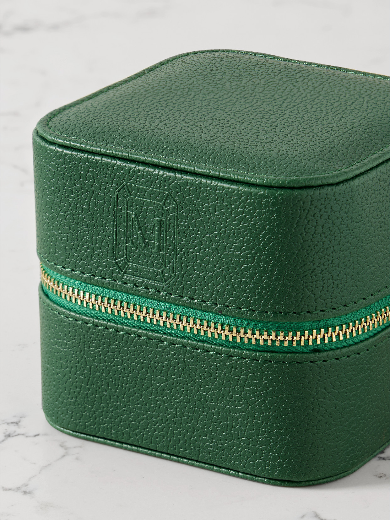 Shop Mateo Vegan Leather Jewelry Case In Green