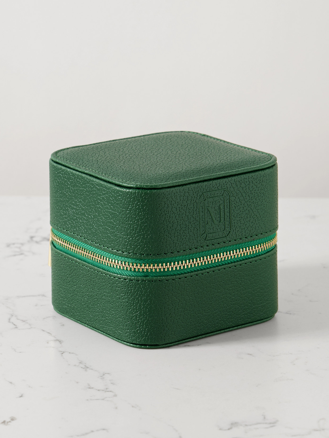 Mateo Vegan Leather Jewelry Case In Green