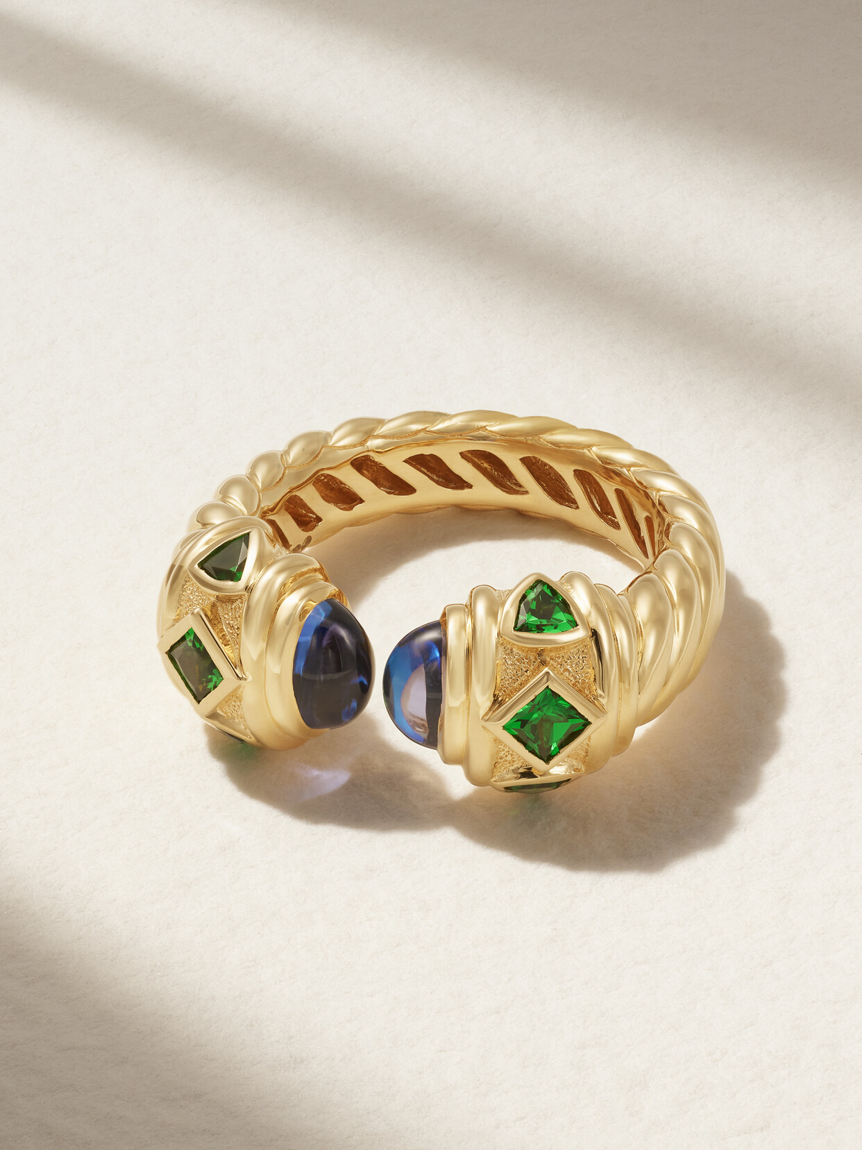 David Yurman Renaissance 18-karat Gold, Tsavorite And Tanzanite Ring