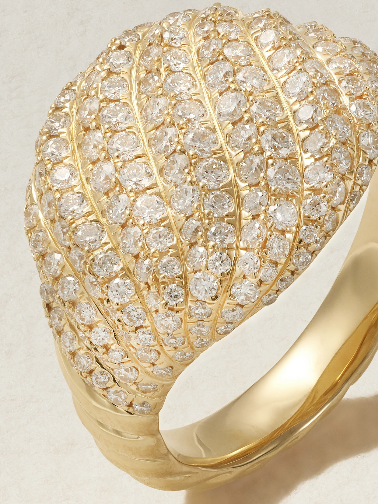 David Yurman Sculpted Cable 18-karat Gold Diamond Pinky Ring In Gold