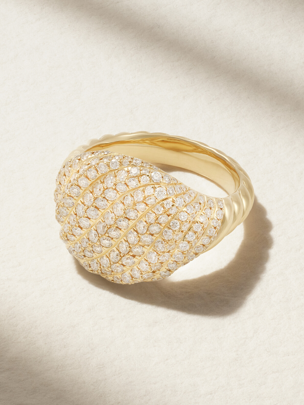 David Yurman Sculpted Cable 18-karat Gold Diamond Pinky Ring