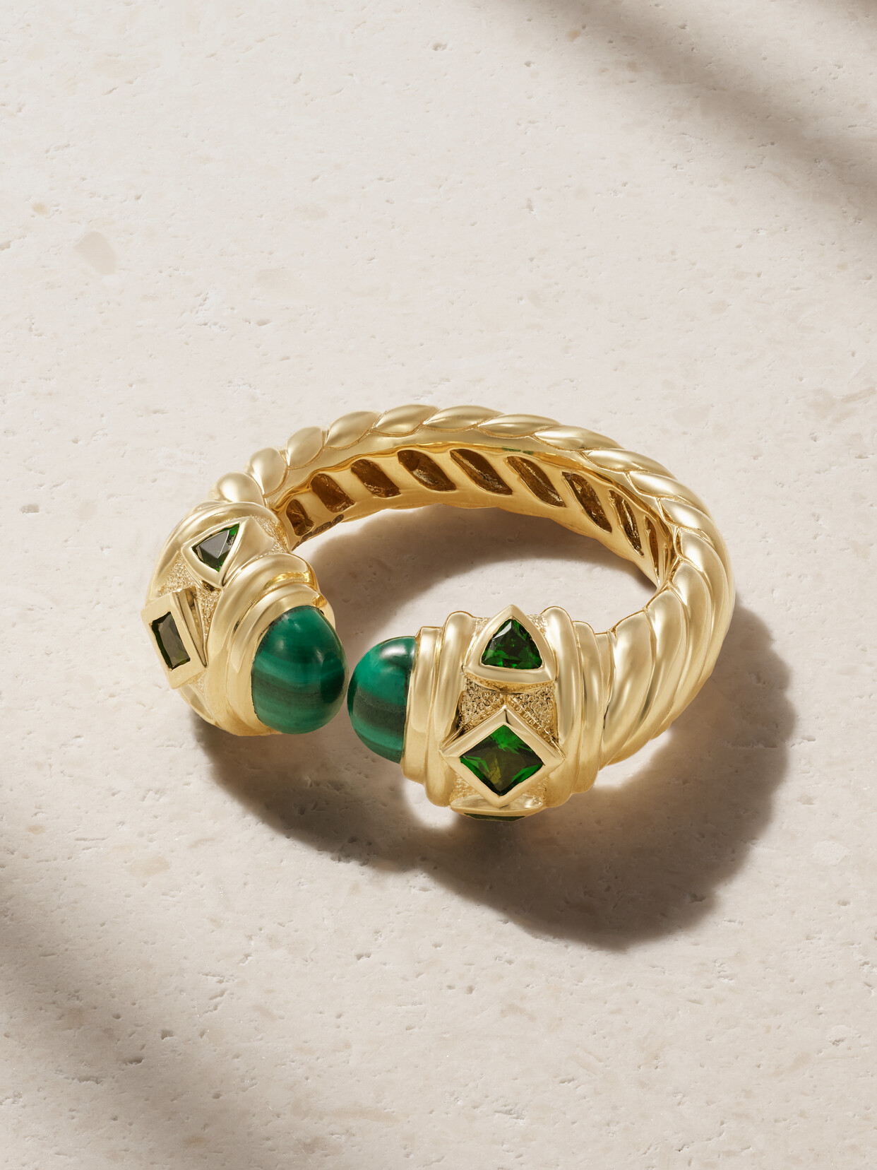 David Yurman - Renaissance 18-karat Gold, Malachite And Diopside Ring - 6