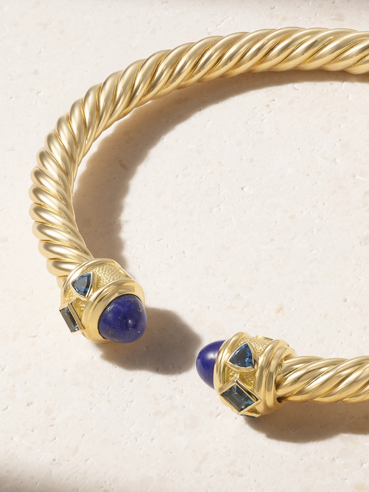 David Yurman Renaissance 18-karat Gold, Topaz And Lapis Lazuli Bracelet In Gold