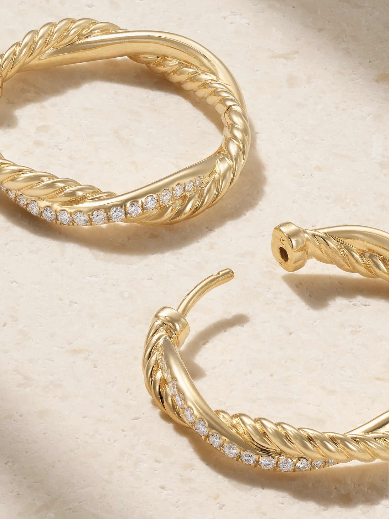 David Yurman Infinity 18-karat Gold Diamond Earrings In Gold