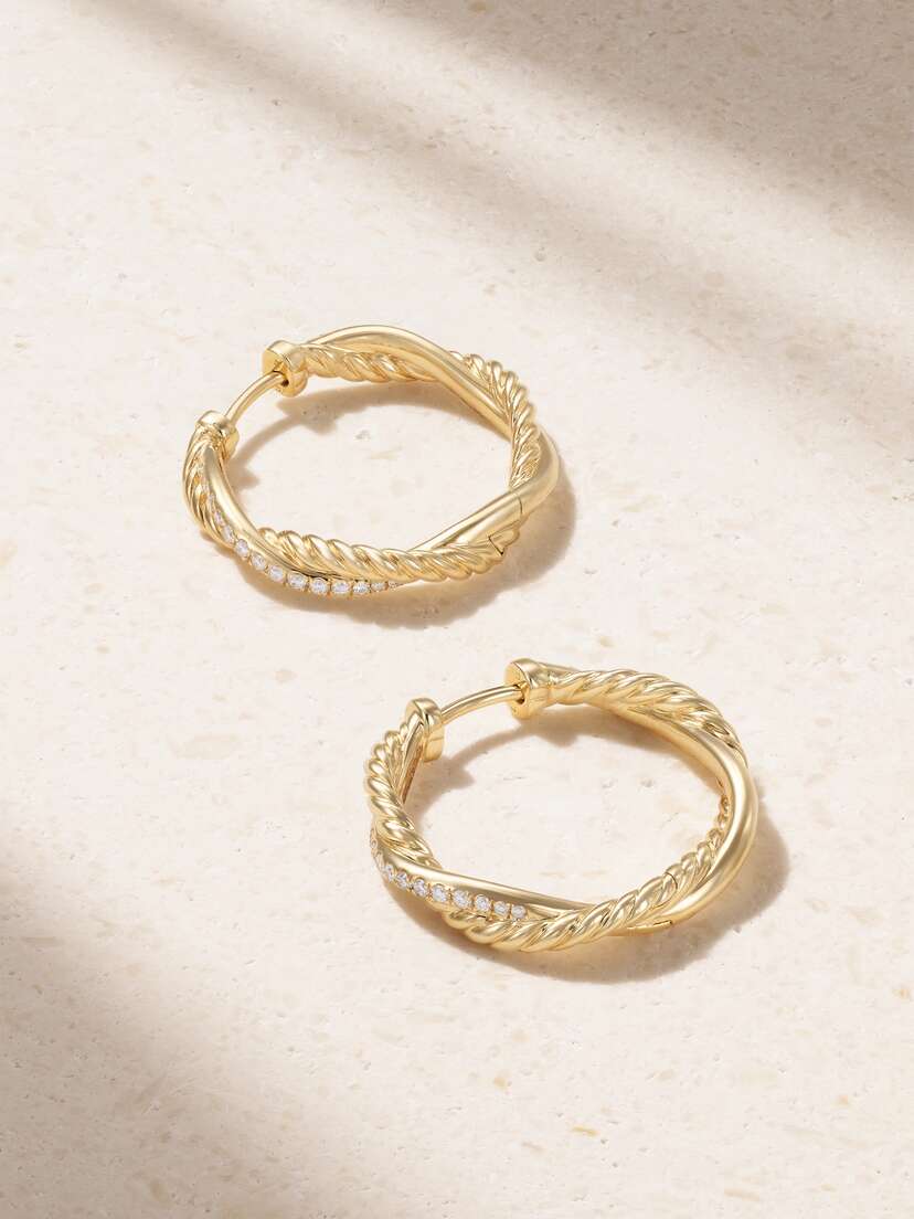 David Yurman Infinity 18-karat Gold Diamond Earrings