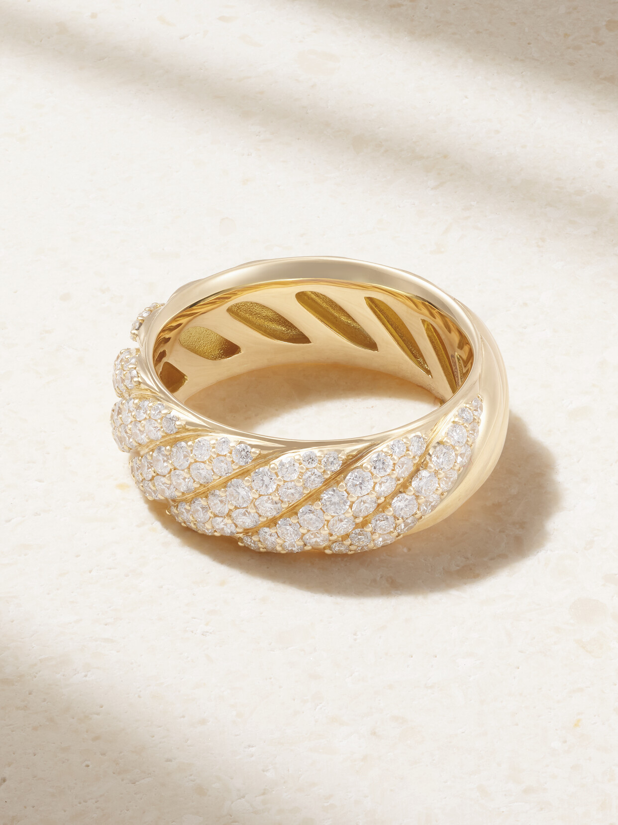 David Yurman Sculpted Cable Band 18-karat Gold Diamond Ring