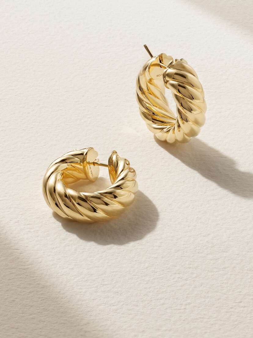 David Yurman Sculpted Cable 18-karat Gold Hoop Earrings