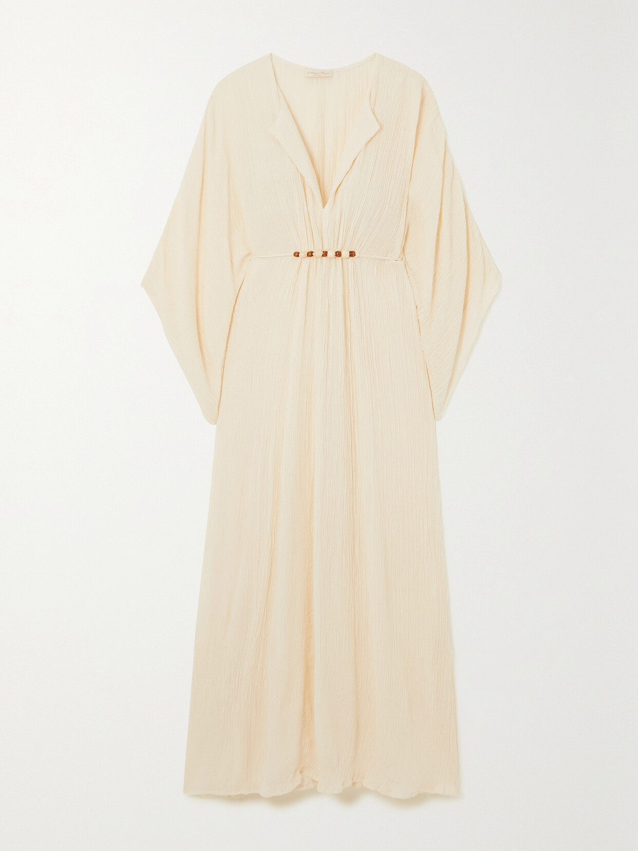 Savannah Morrow - Alessia Belted Silk And Bamboo-blend Crepon Maxi Dress - Cream