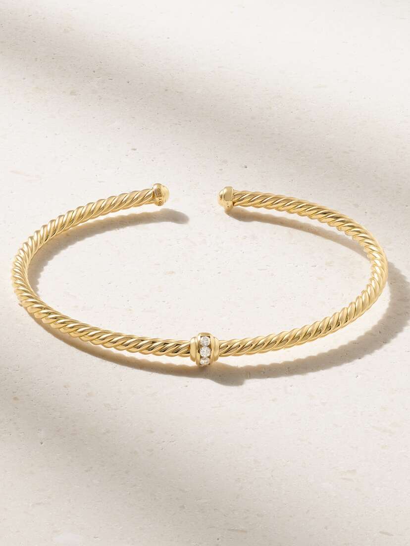 David Yurman Cable Classics 18-karat Gold Diamond Cuff