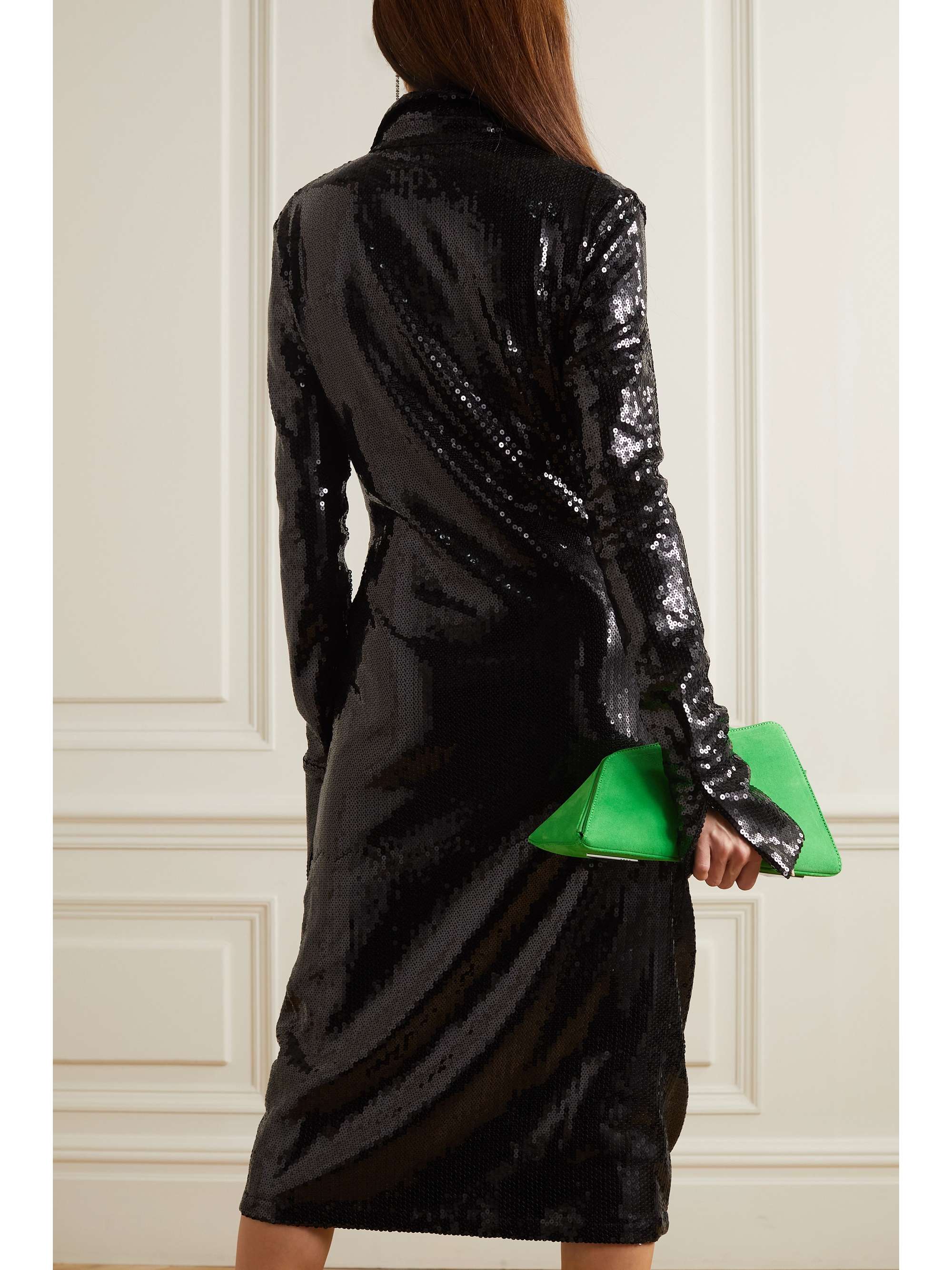 RICHARD QUINN Ruched sequined stretch-jersey midi dress
