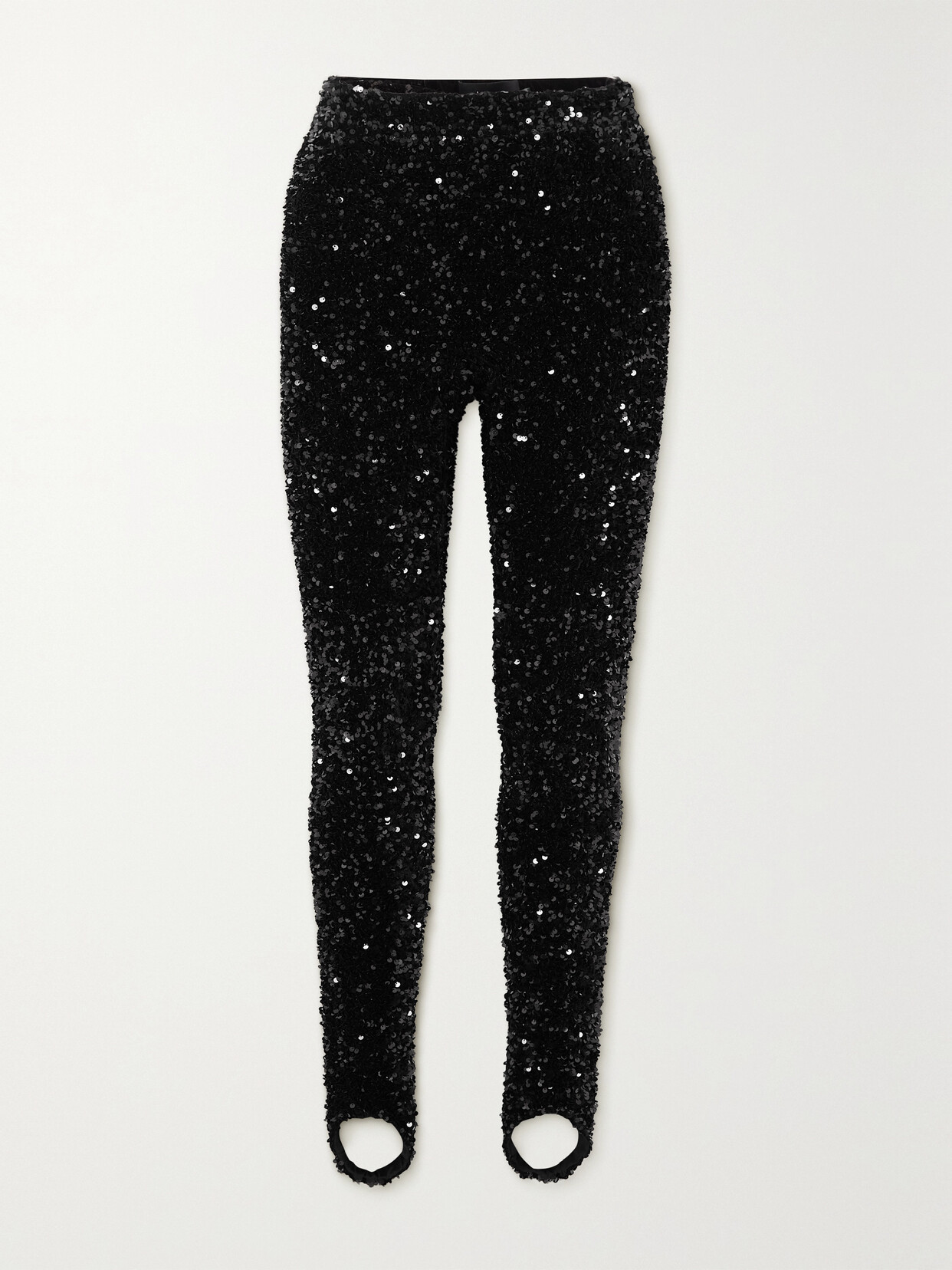 Richard Quinn - Sequined Stretch-jersey Stirrup Leggings - Black