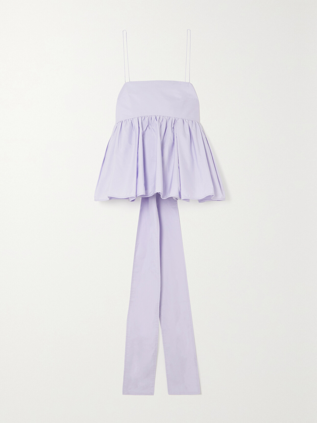 Cecilie Bahnsen - James Bow-embellished Cotton-poplin Peplum Top - Purple