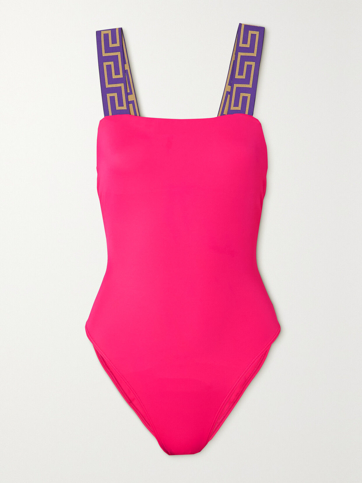 Versace - Greca Jacquard-trimmed Swimsuit - Pink