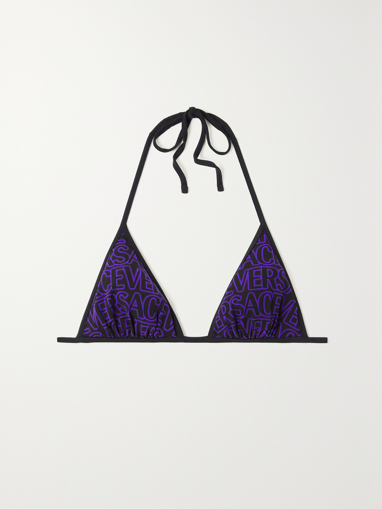 Versace - Miranda Reversible Printed Triangle Bikini Top - Purple