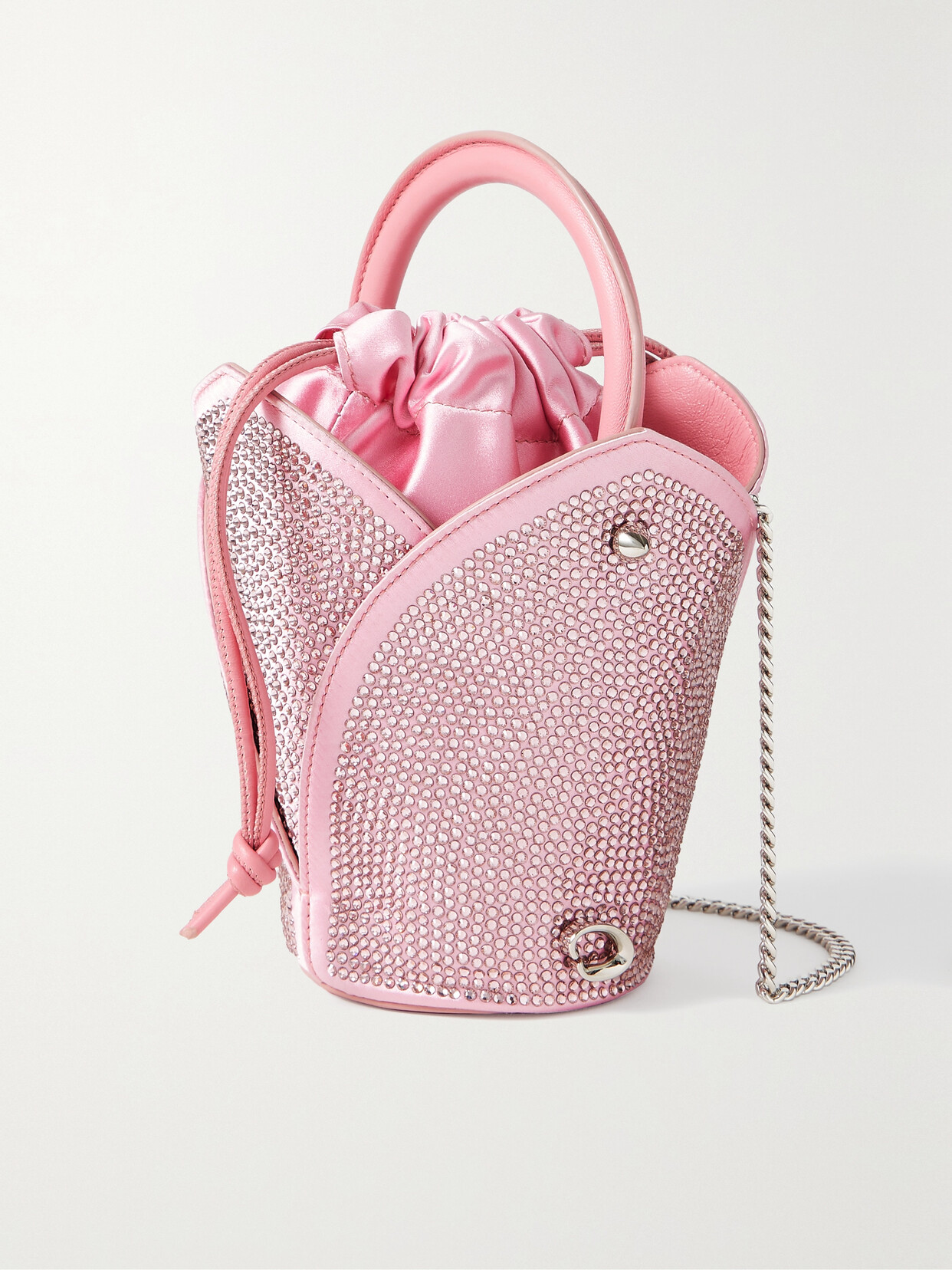 Oscar De La Renta Crystal Pave Tulipan Nano Bag In Pink