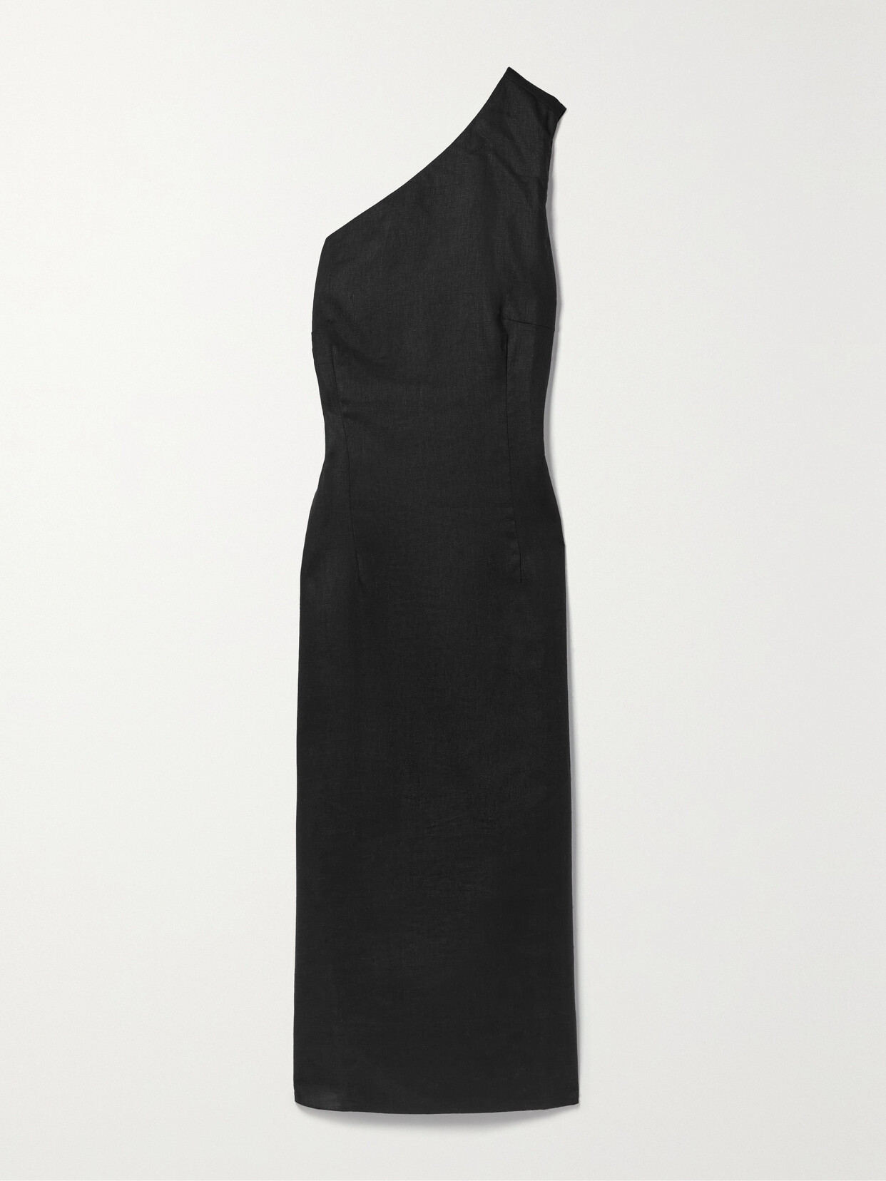 Haight - + Net Sustain Maria One-shoulder Linen Midi Dress - Black