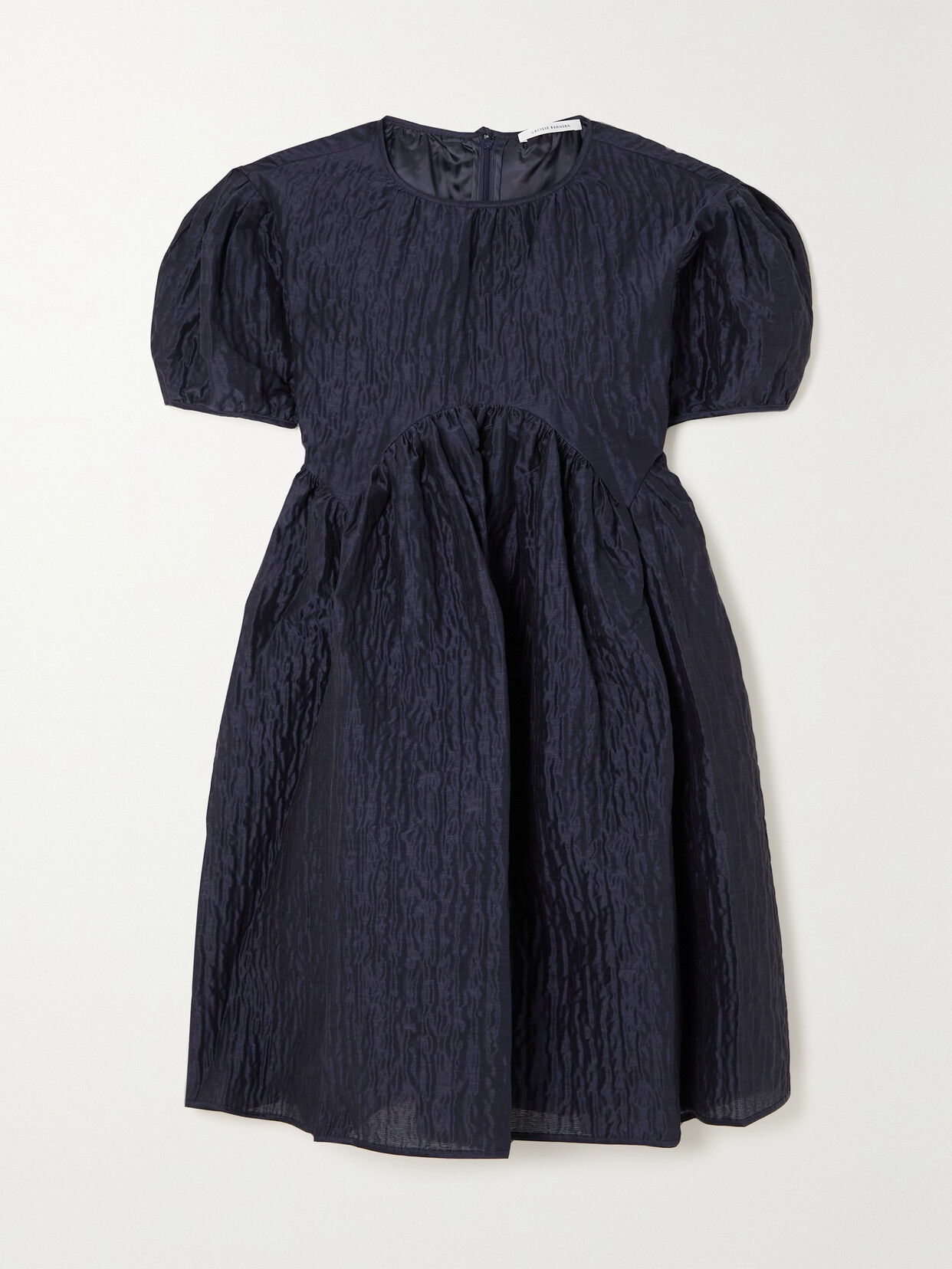 Cecilie Bahnsen Thelma Gathered Matelassé Linen-blend Mini Dress