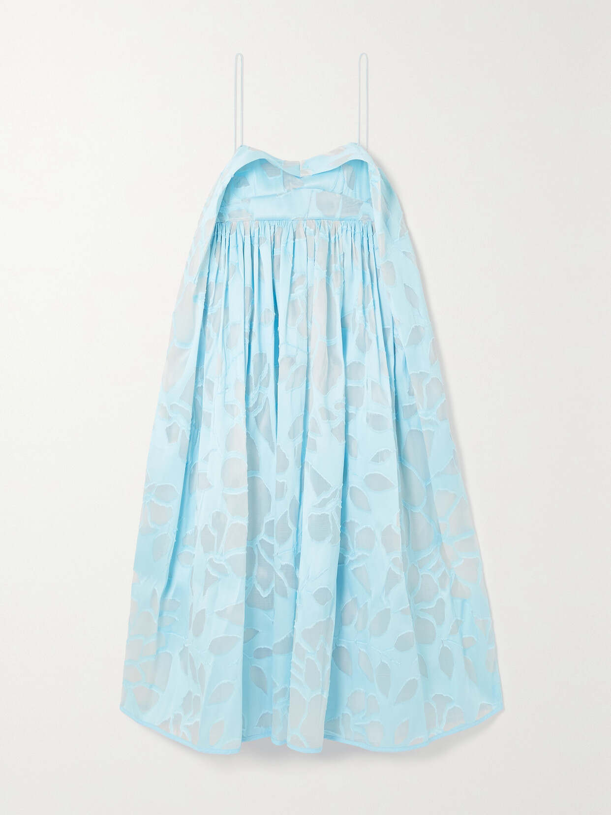 Cecilie Bahnsen - Susa Cutout Ruffled Devoré-habotai Midi Dress - Blue