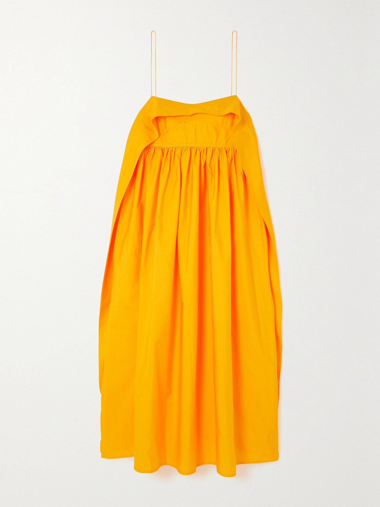 Cecilie Bahnsen + Net Sustain Susa Ruffled Cutout Organic Cotton-poplin Midi Dress - Orange