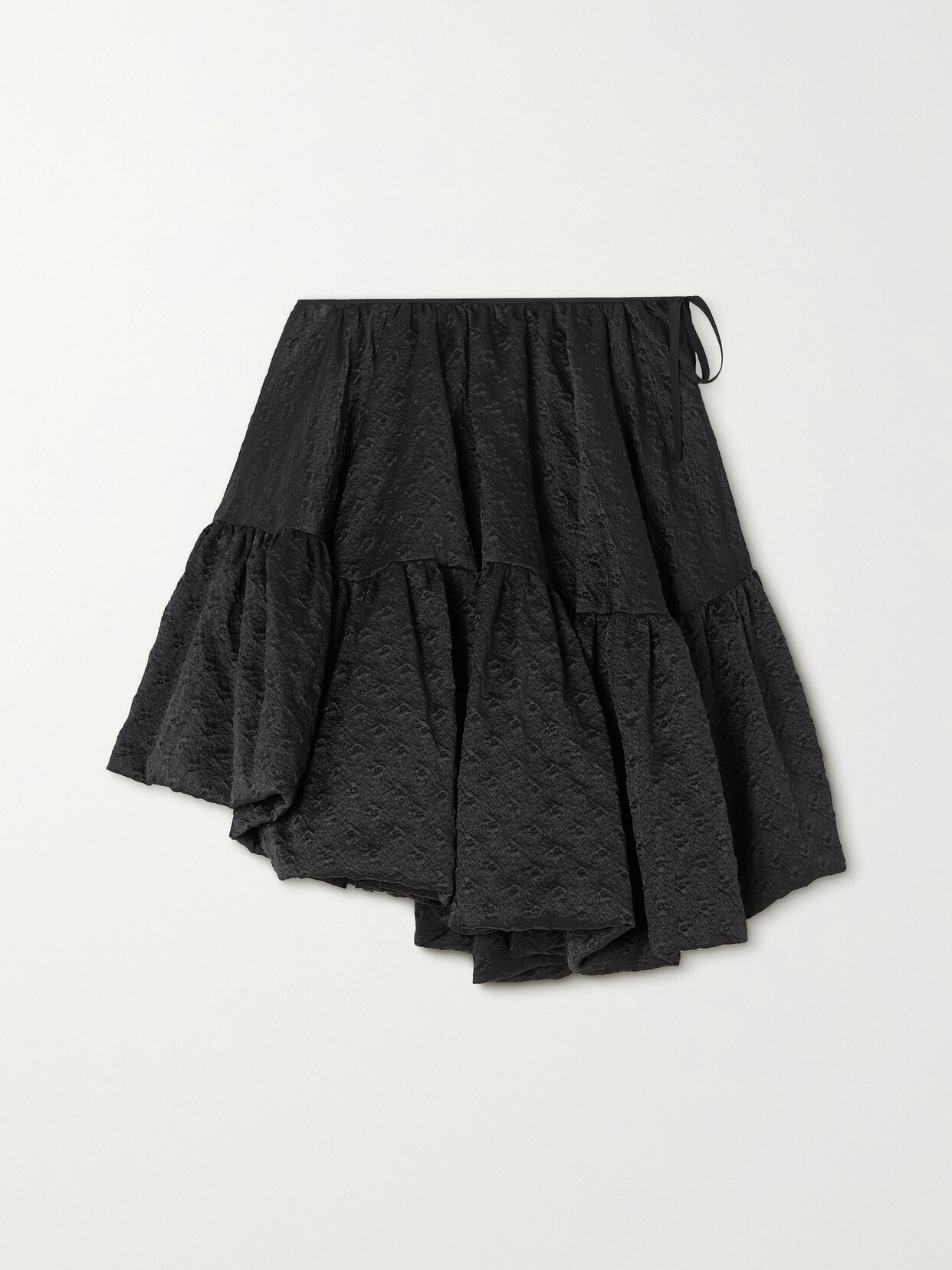 CECILIE BAHNSEN SARINA ASYMMETRIC MATELASSÉ MIDI SKIRT