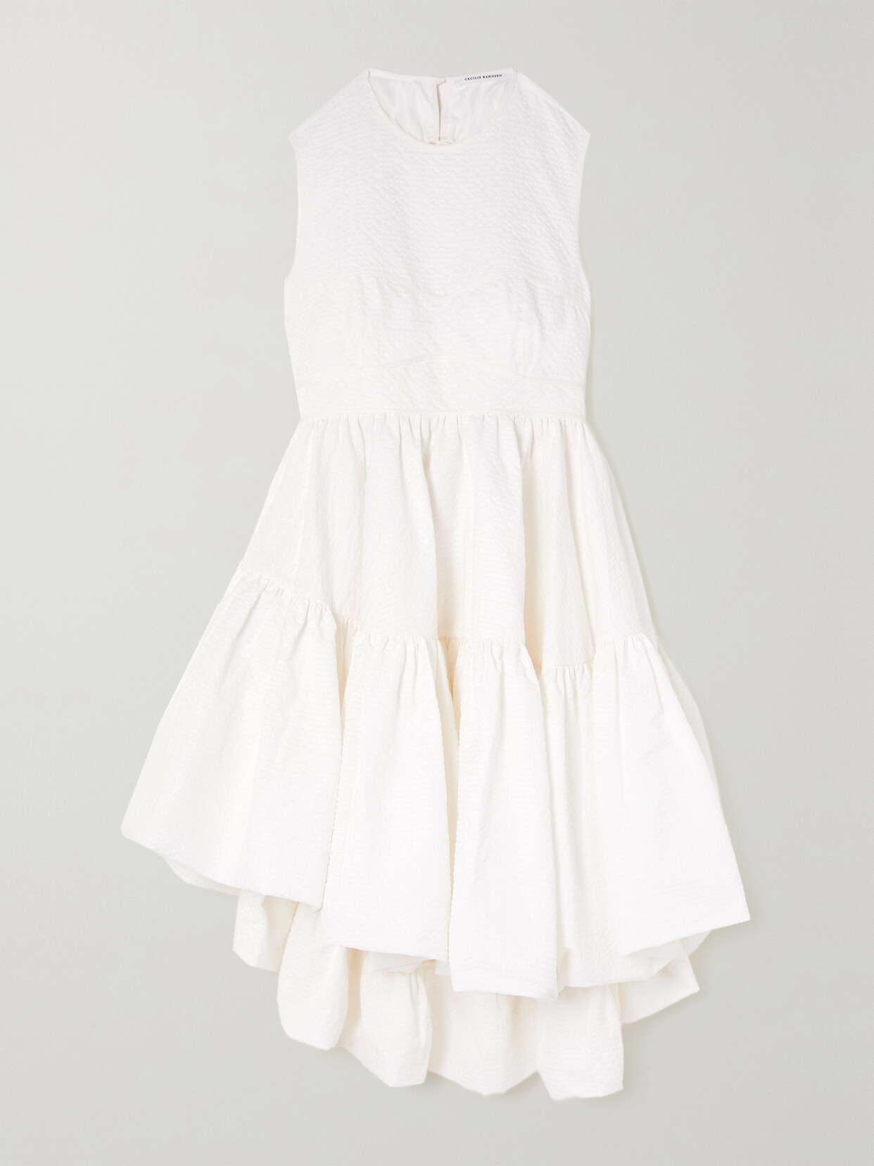 Cecilie Bahnsen - Sanne Open-back Matelassé Mini Dress - Off-white