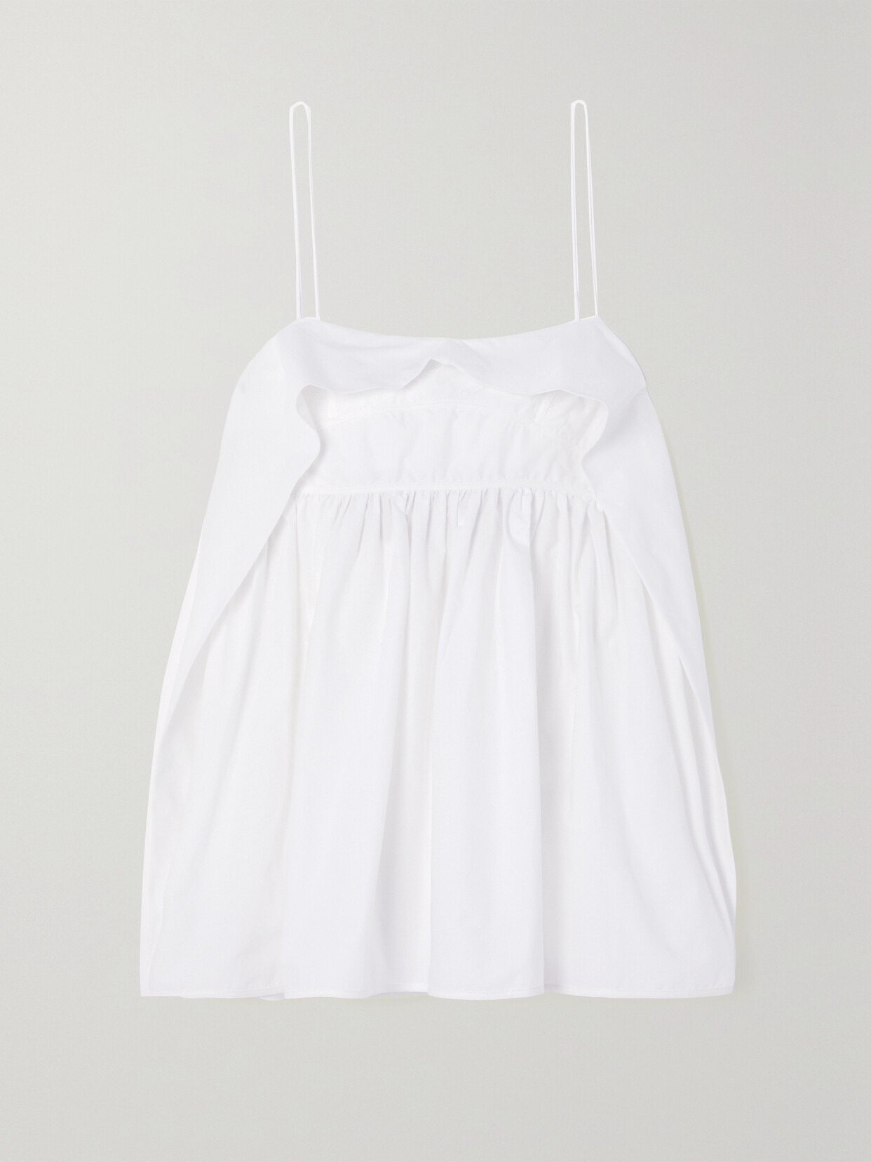 Cecilie Bahnsen Sunday Ruffled Cutout Organic Cotton-poplin Top In White
