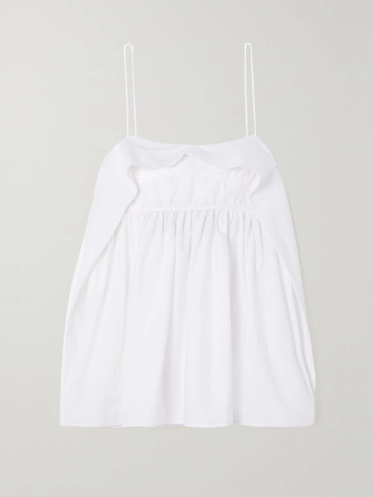 Cecilie Bahnsen - + Net Sustain Sunday Ruffled Cutout Organic Cotton-poplin Top - White