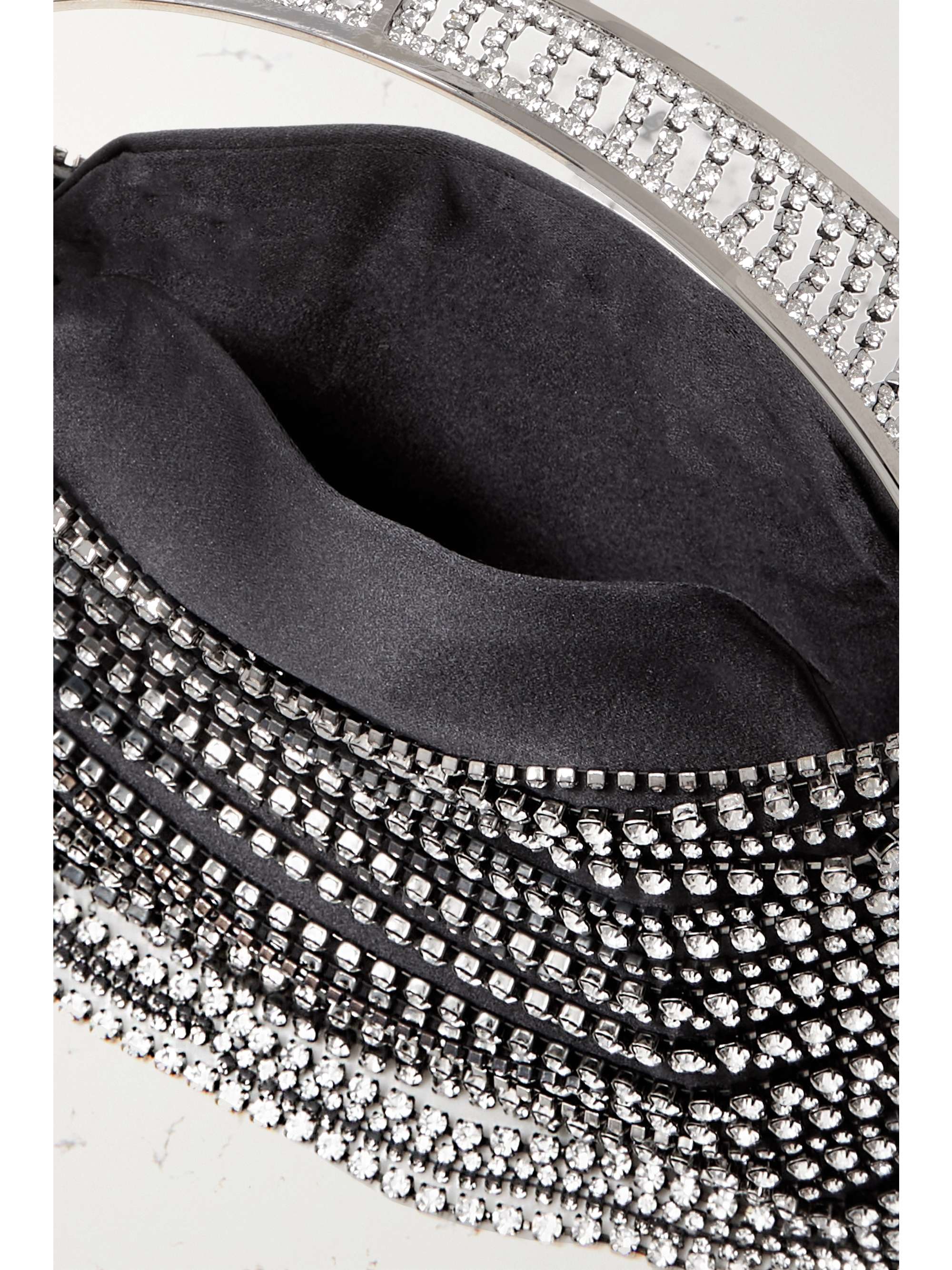 BENEDETTA BRUZZICHES Lucia in the Sky crystal-embellished silver-tone and satin tote