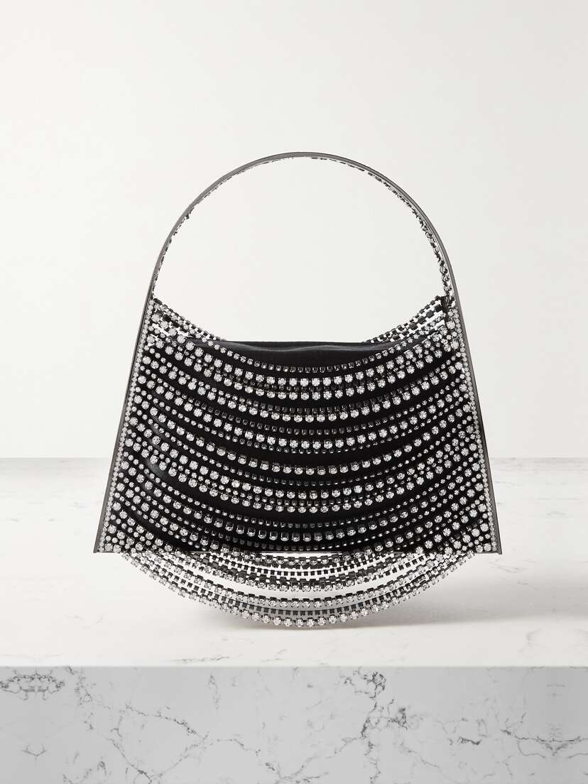 Benedetta Bruzziches Lucia In The Sky Crystal-embellished Silver-tone And Satin Tote
