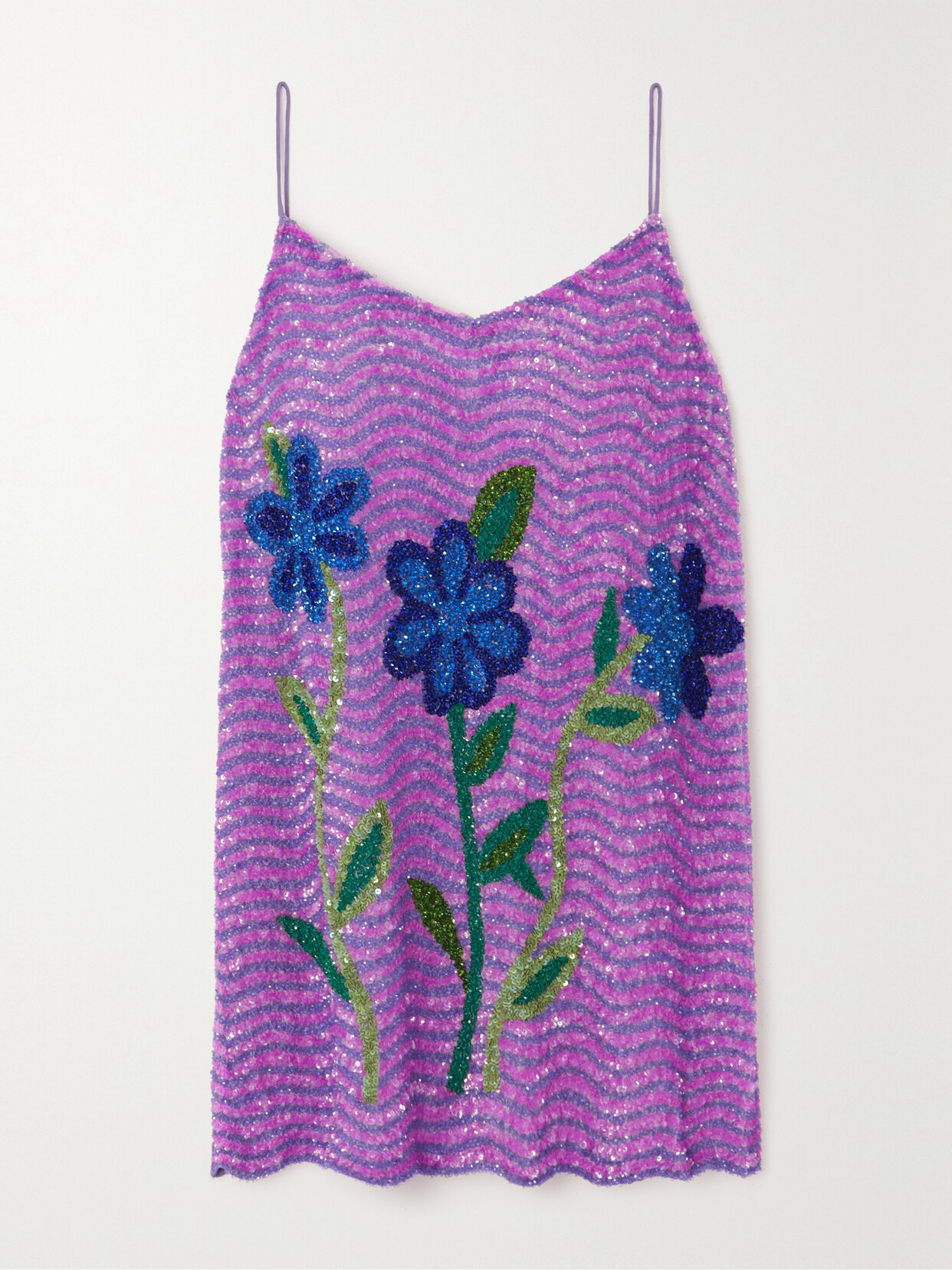 Ashish - Beaded Sequined Tulle Mini Dress - Purple