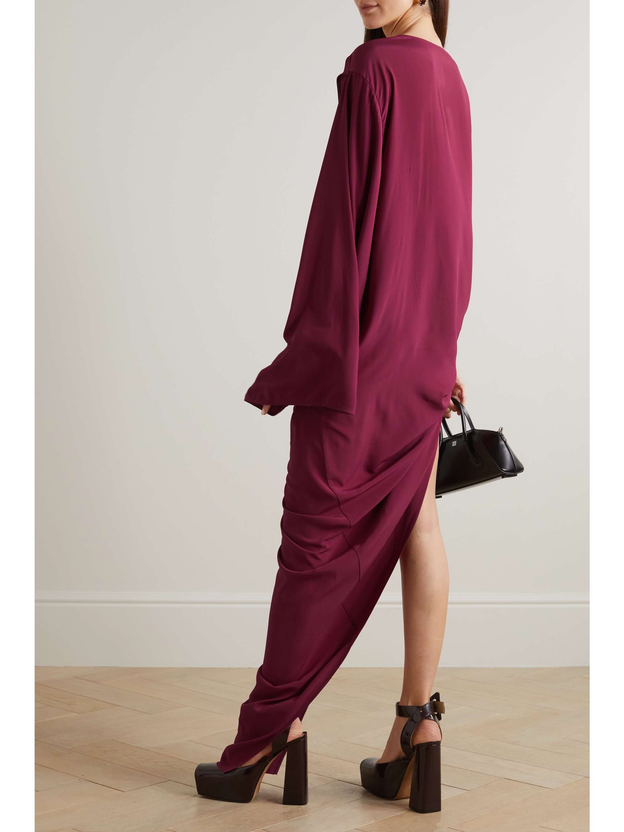 RICK OWENS Edfu draped crepe de chine gown