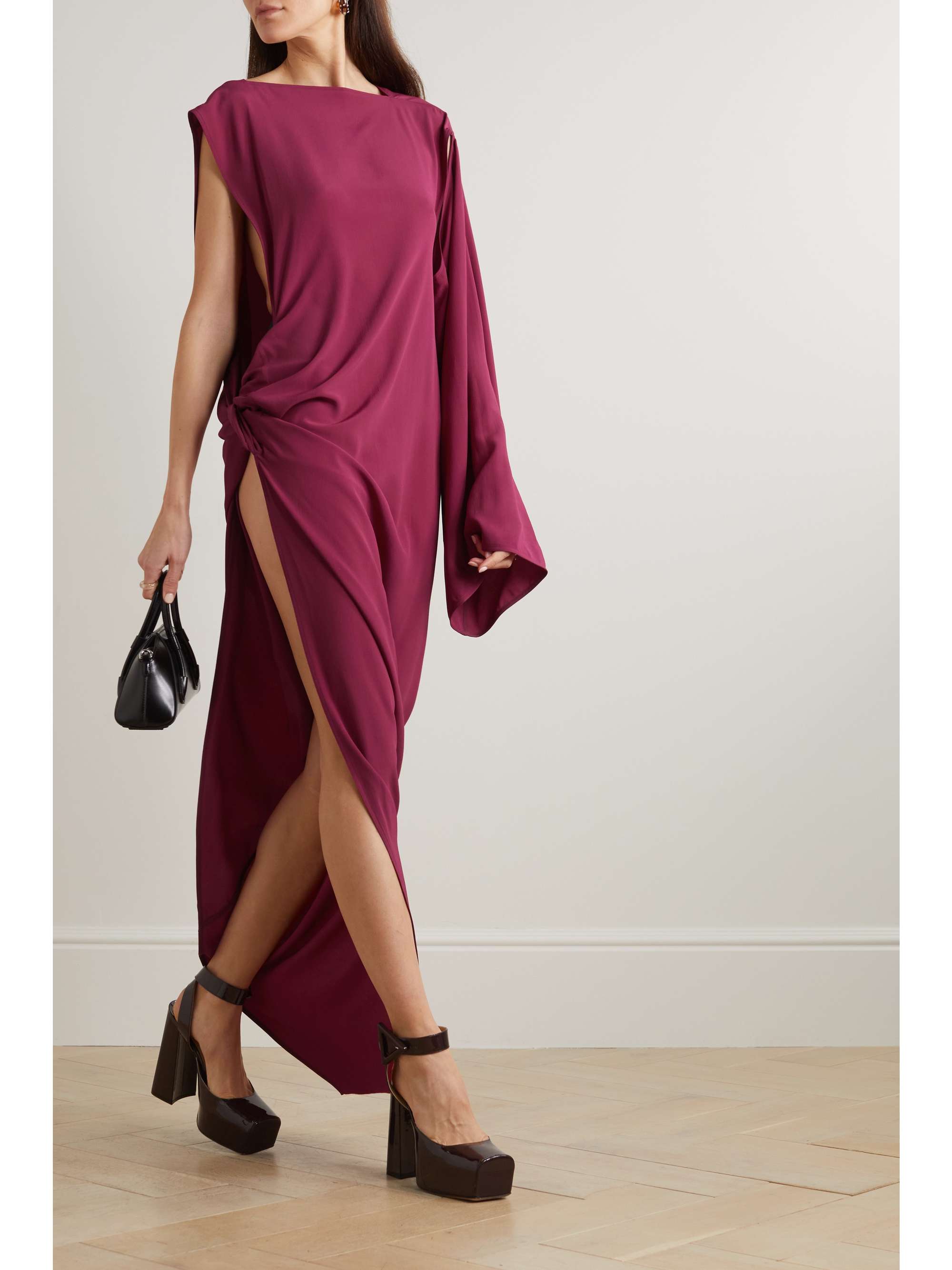 RICK OWENS Edfu draped crepe de chine gown