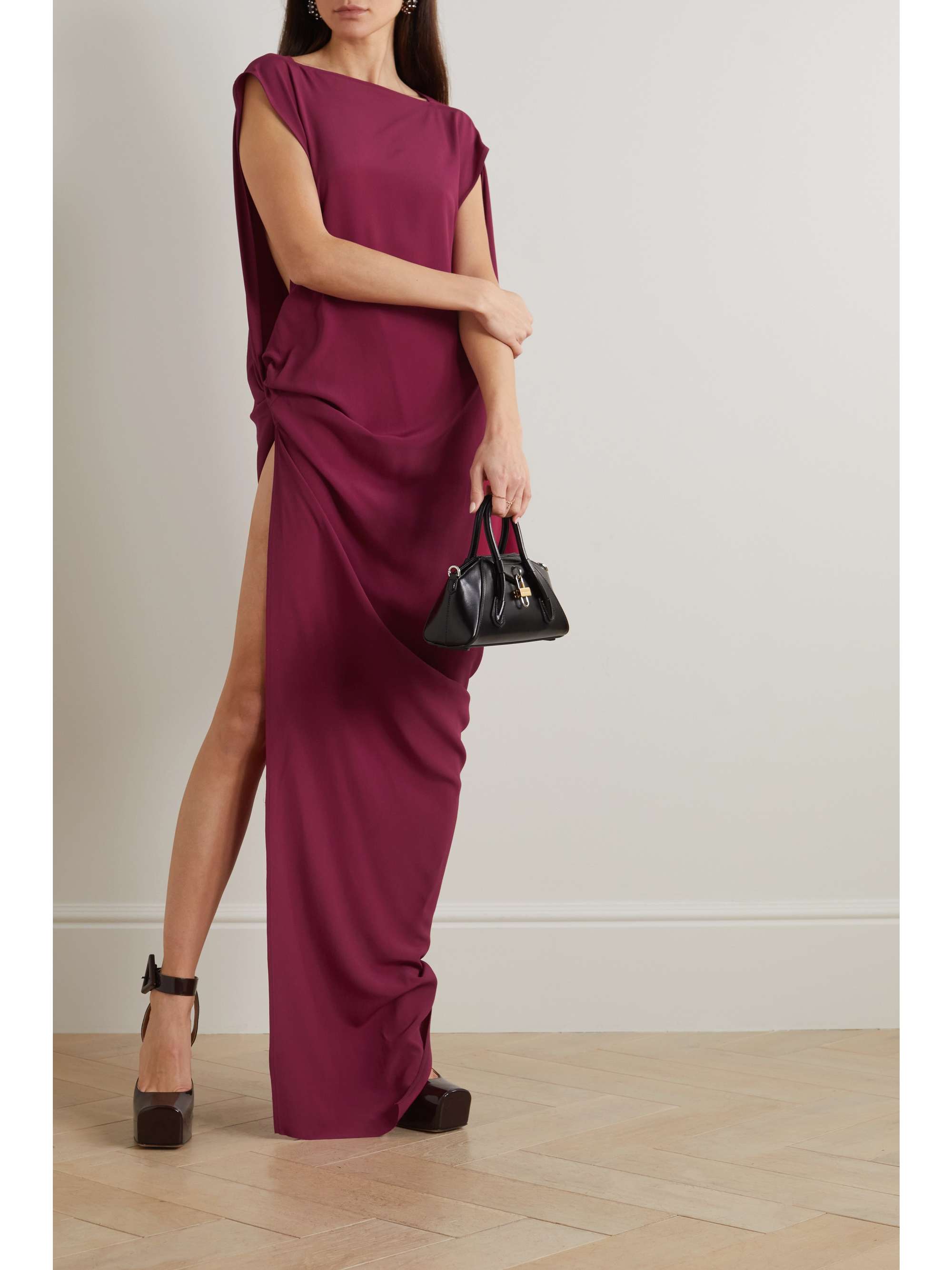 RICK OWENS Edfu draped crepe de chine gown