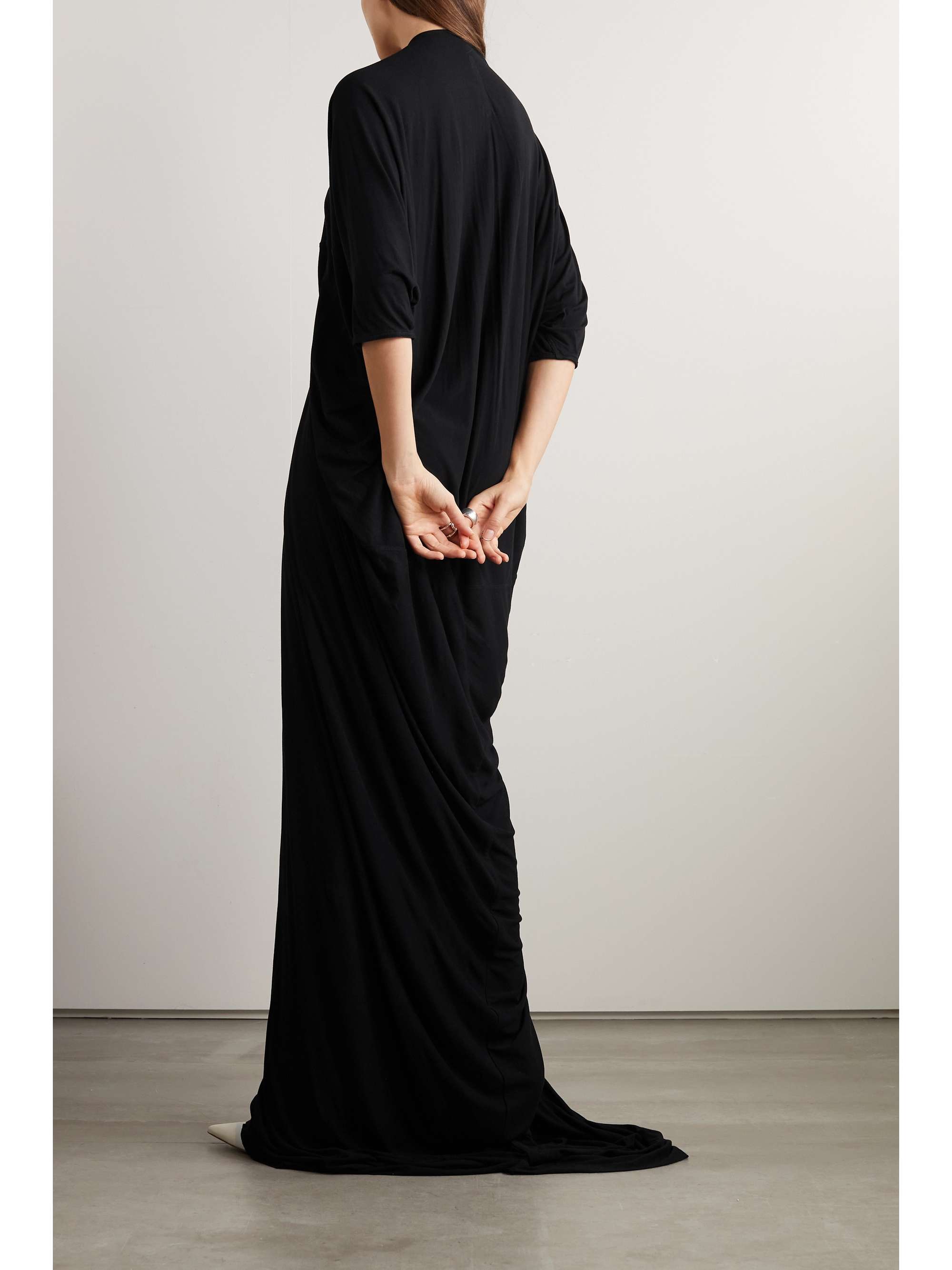 RICK OWENS Em draped jersey maxi dress | NET-A-PORTER