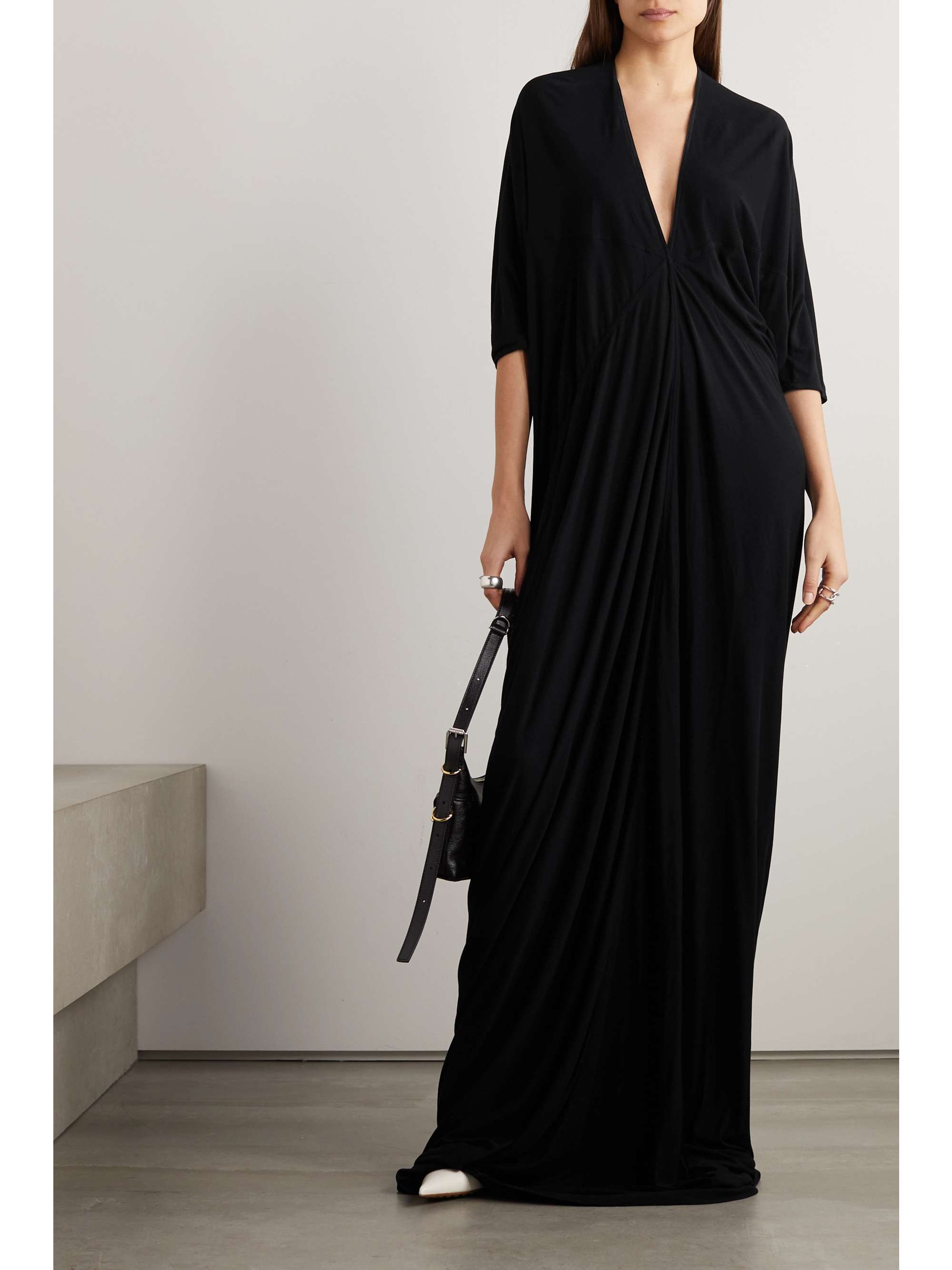 RICK OWENS ジャージー ラップ風マキシワンピース