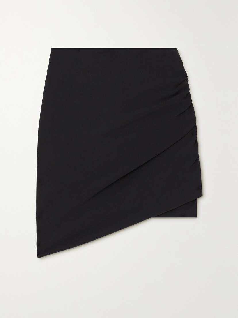 Rick Owens Jade Asymmetric Ruched Neoprene Skirt