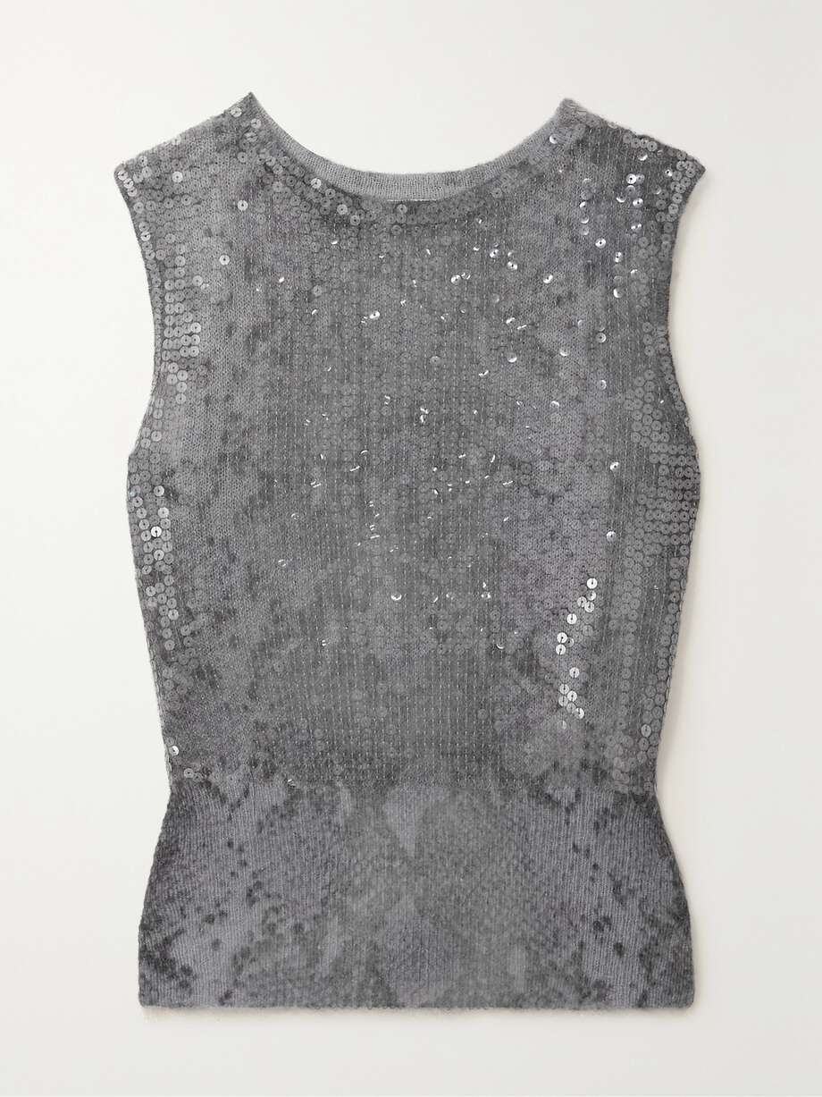 net-a-porter.com | Tania sequined snake-print knitted tank