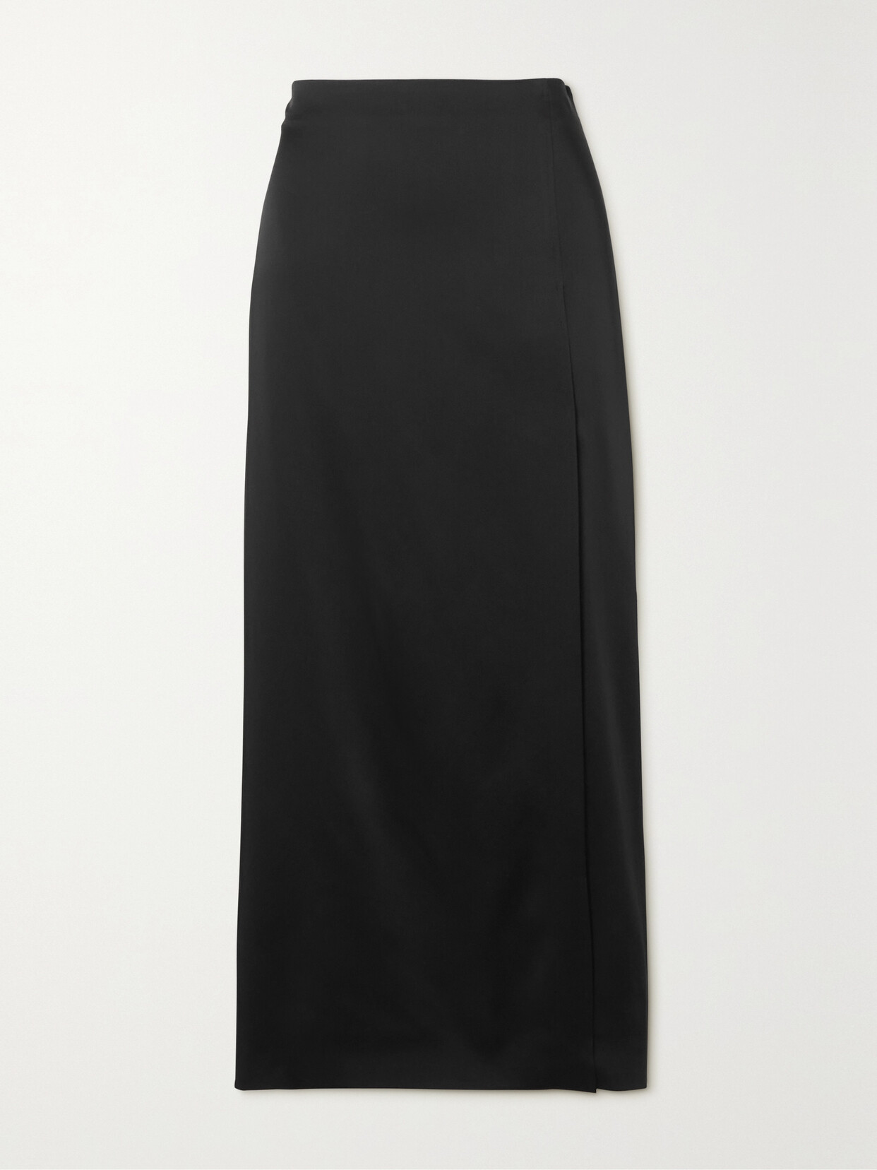 16ARLINGTON - Minerva Wrap-effect Satin Maxi Skirt - Black