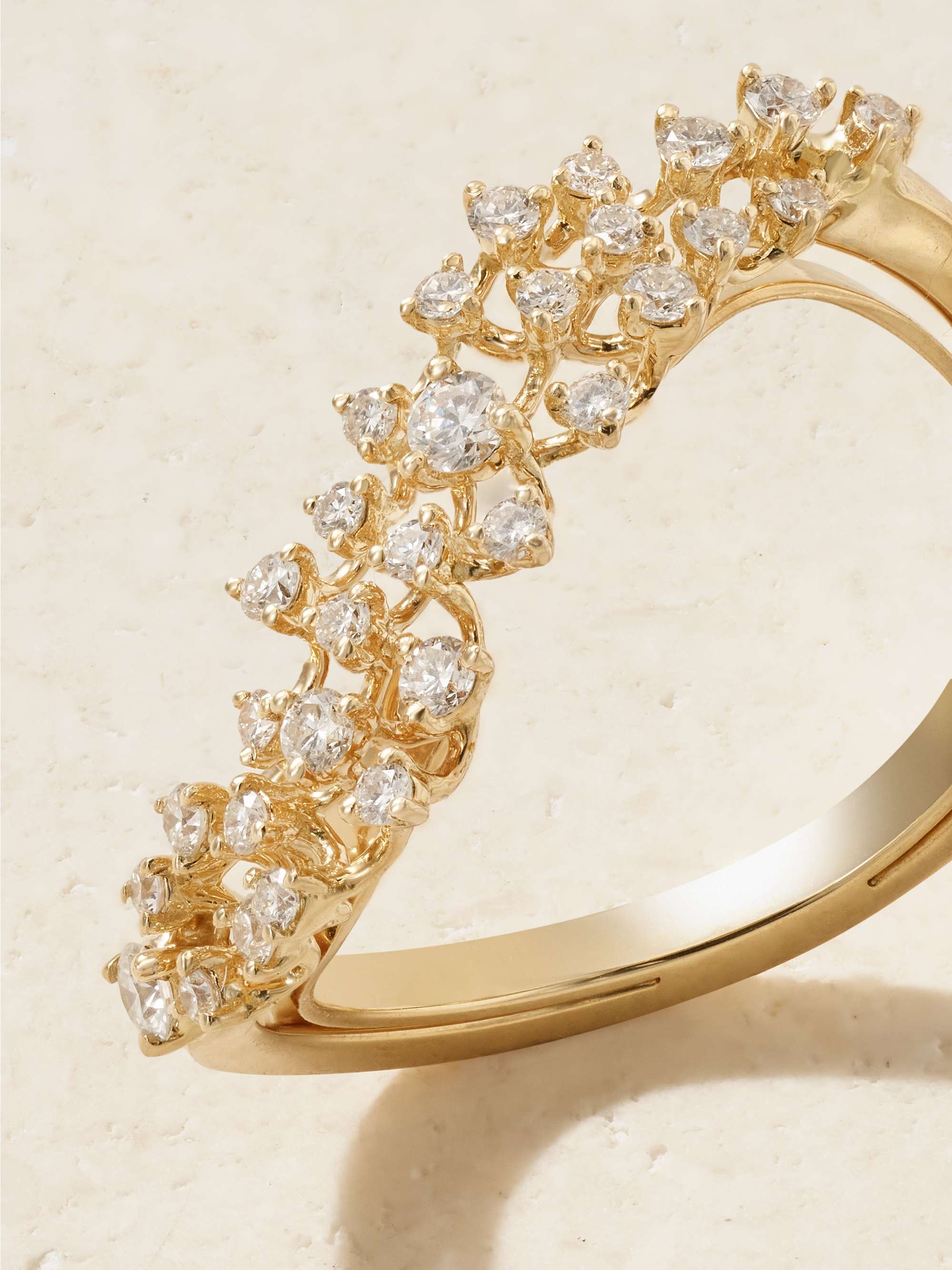 ANANYA Scatter 18-karat gold diamond ring
